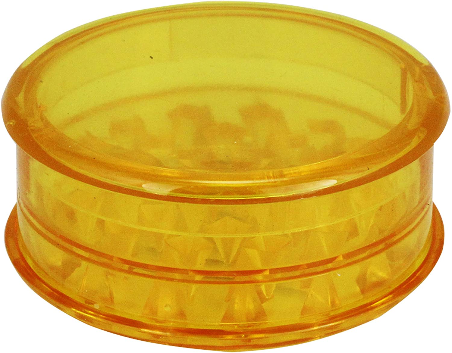 Spliff 1 x Grinder Plastic 60 mm for Tobacco and Herb Three Parts Including Storage Choose Your Favourite Colour (Yellow)