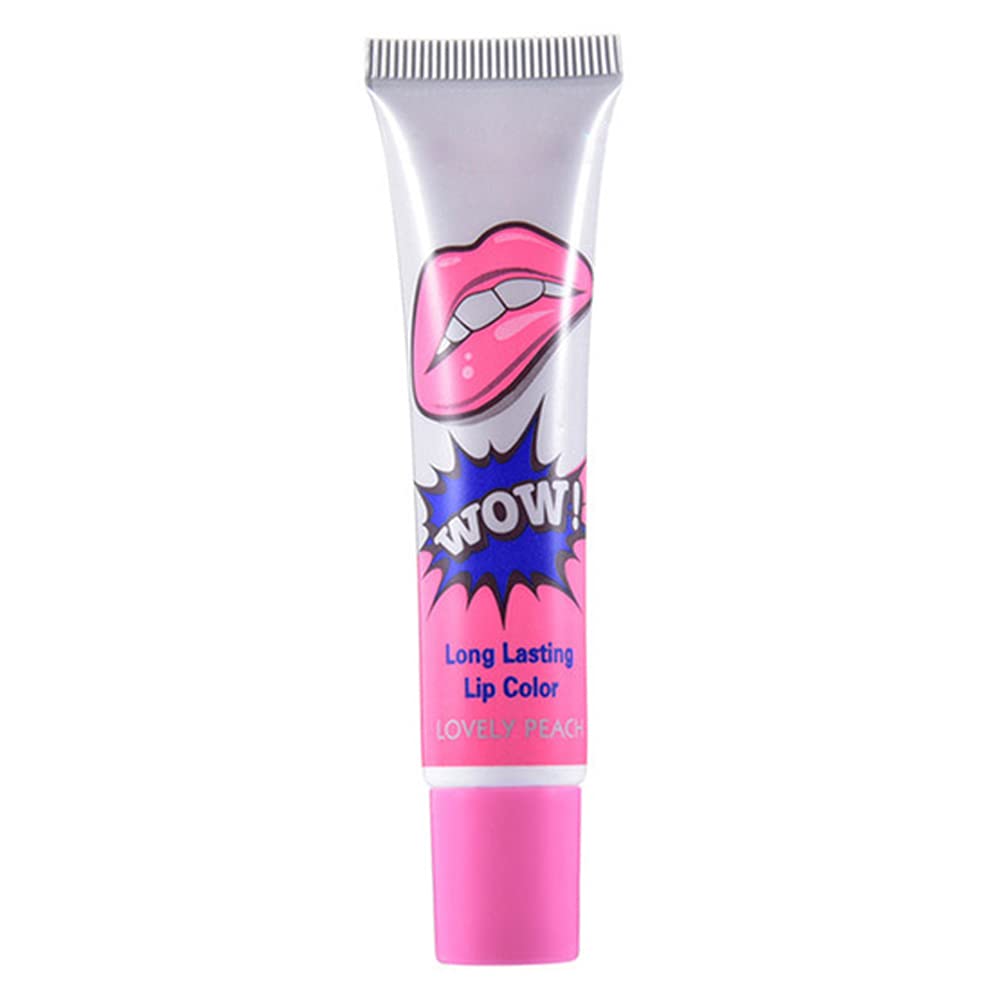 Nicejoy Peel off lip gloss mask durable waterproof tattoo magic colour peel lips gel tint honey pink, ‎as shown
