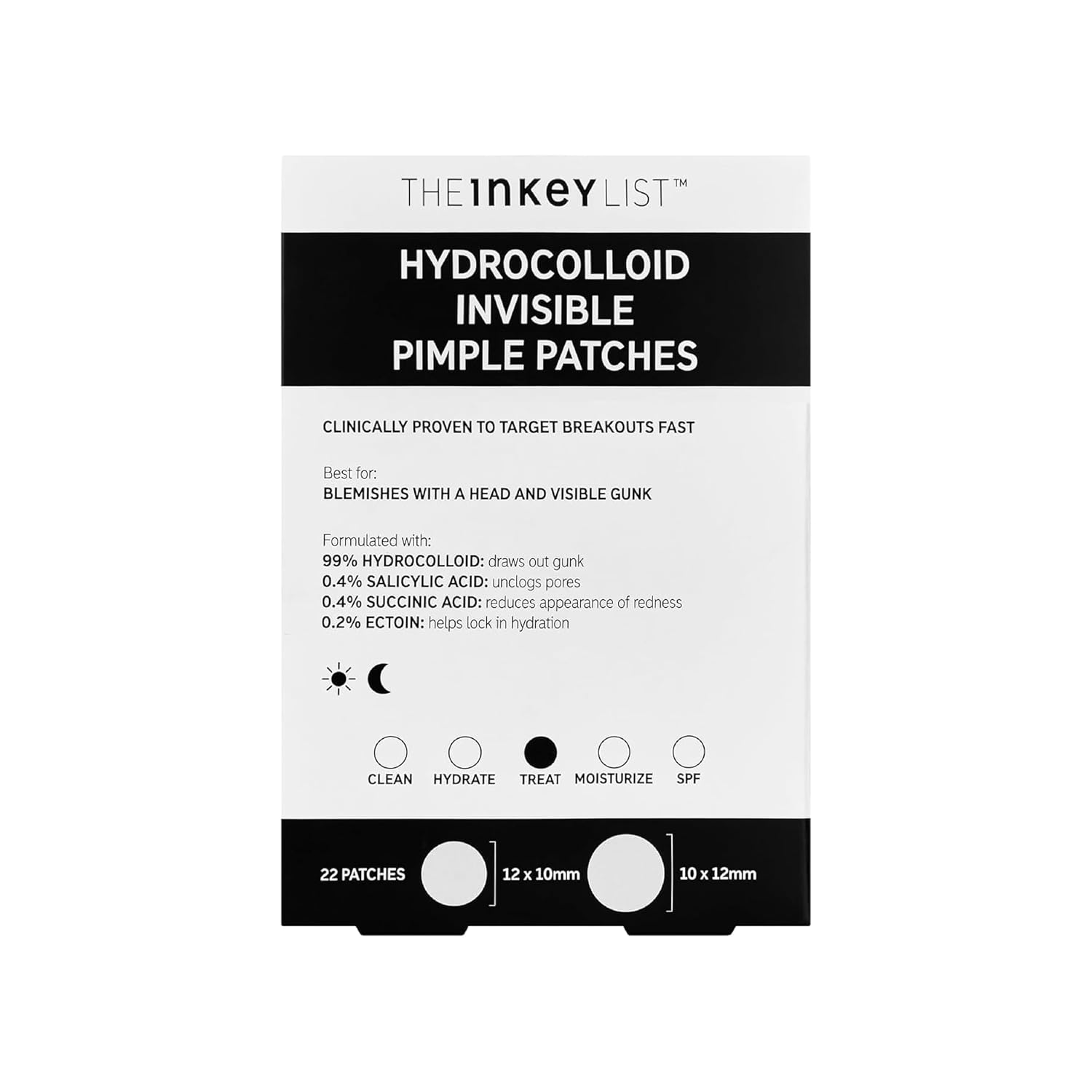 The INKEY list Hydrocolloid Invisible Pimple Patches, Spot Patches Contains Salicylic Acid, Day/Night Anti Acne Patches, Vegan & Cruelty Free, Suitable For All Skin Types