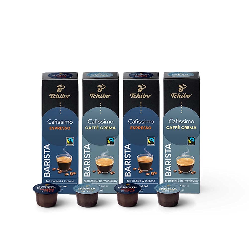 Tchibo Cafissimo Tasting Set Barista Edition different types of Caffè Crema and espresso, premium quality, 40 pieces (4x10 capsules), sustainably & fairly traded