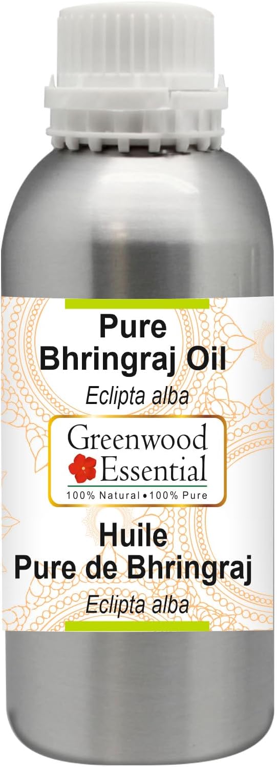 Greenwood Essential Natural Pure Bhringraj Oil (Eclipta alba) Therapeutic Quality for Hair, Skin and Aromatherapy 300 ml (10 oz)