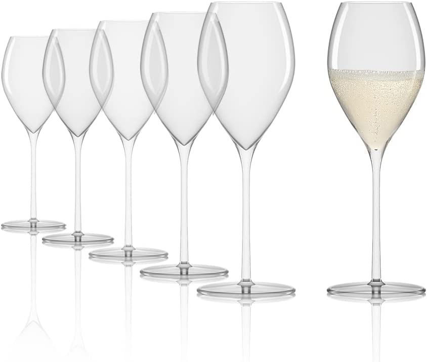 Stölzle Lausitz Champagner Glass Fino/Elegant Light Champagne Glasses Set 6-Part/High-quality champagne glasses made of crystal glass/aperitif glasses/Prosecco glasses/sparkling wine flutes