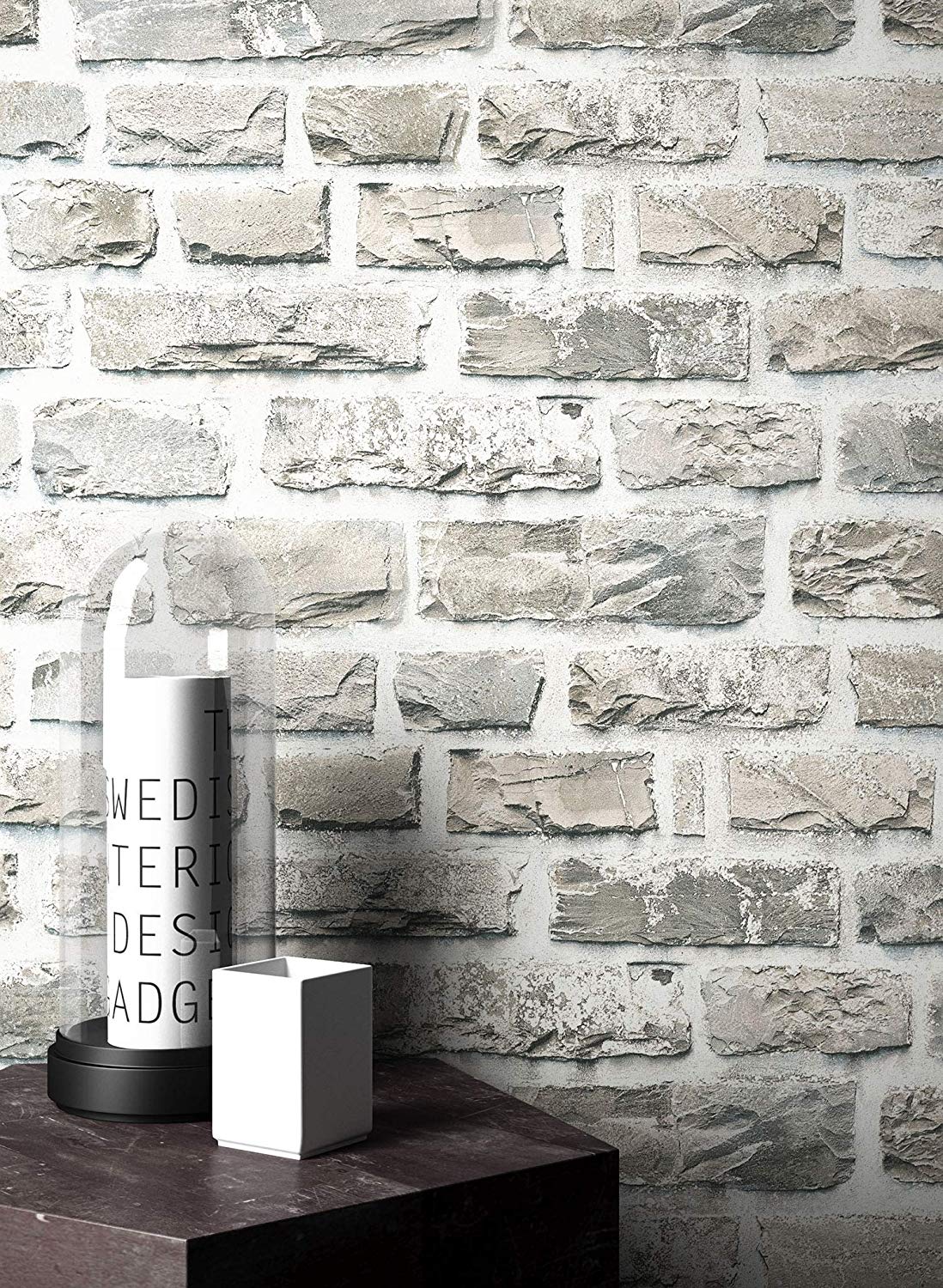 Newroom Design Stone Wallpaper Grey | Beautiful Elegant Wallpaper In Stone Wall 3D Design 
