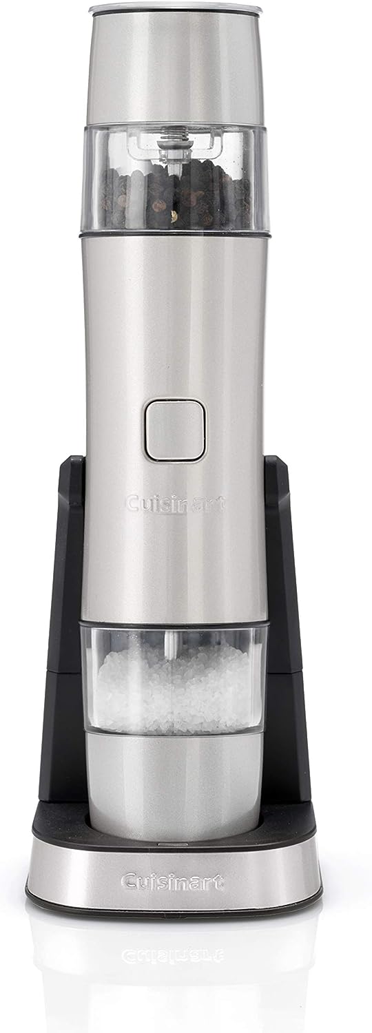 Cuisinart SG6SU Salt and Pepper Grinder Rechargeable Stainless Steel Frosted Pearl Frosted Beads Spice Mill
