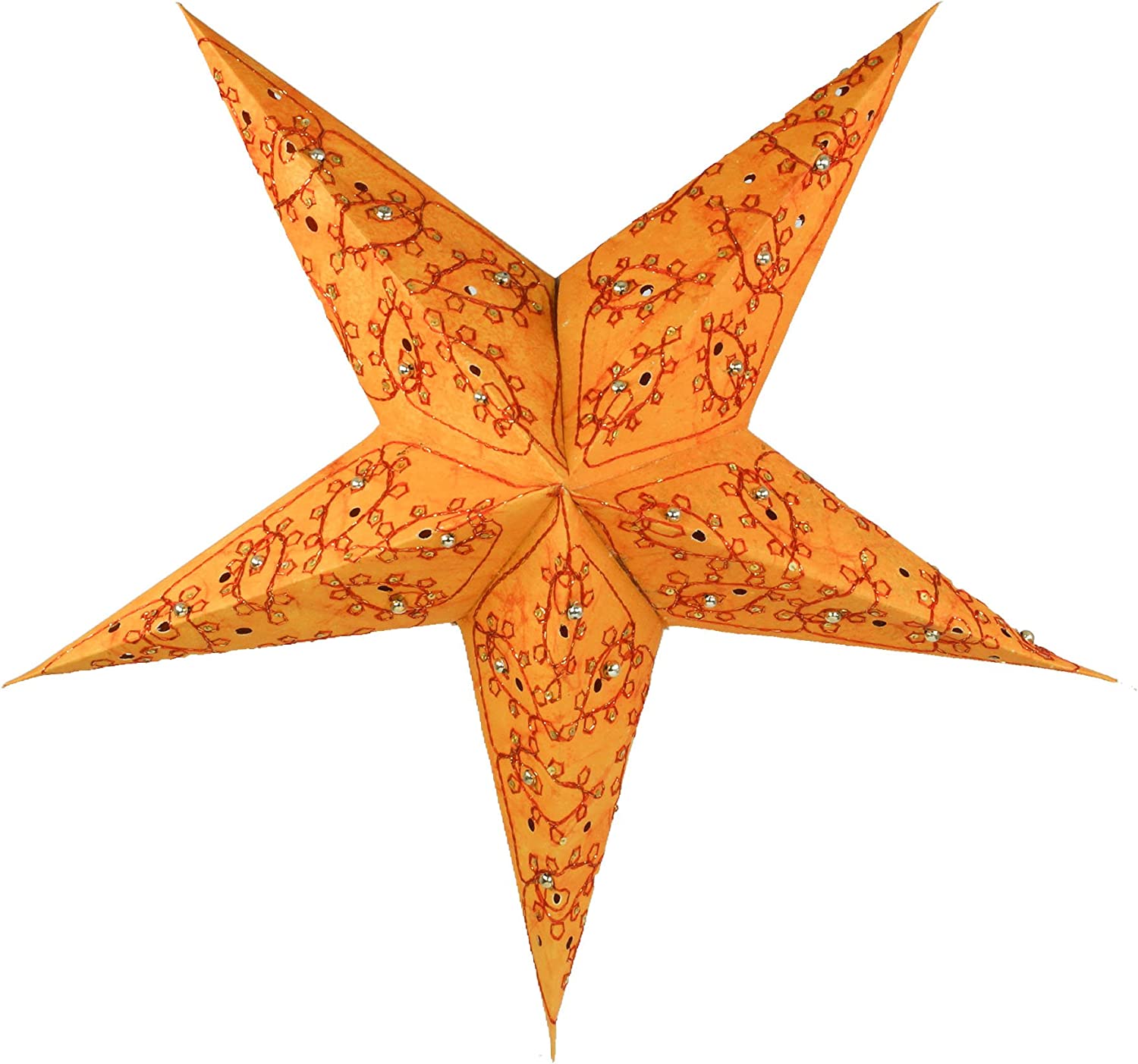 Guru-Shop Foldable Advent Luminous Paper Star, Christmas Star Silijan, Star Window Decoration, 5 Tips
