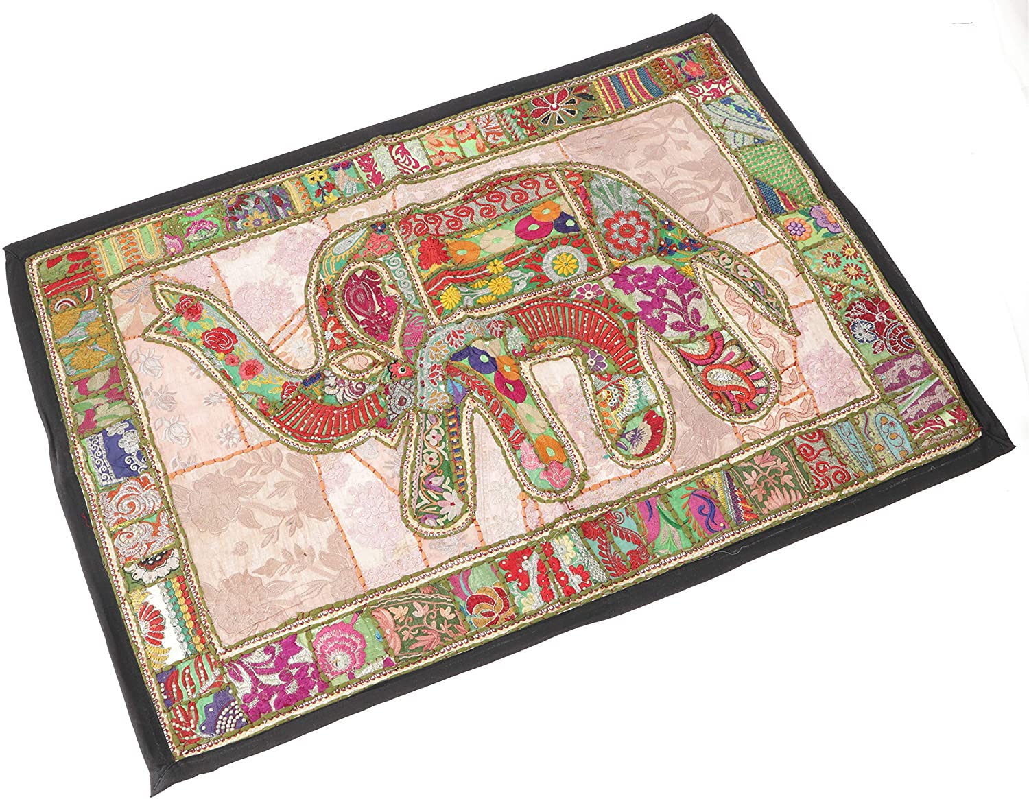 Guru-Shop Oriental Elephant Table Runner, Wall Hanging, Single Piece, 95 X 
