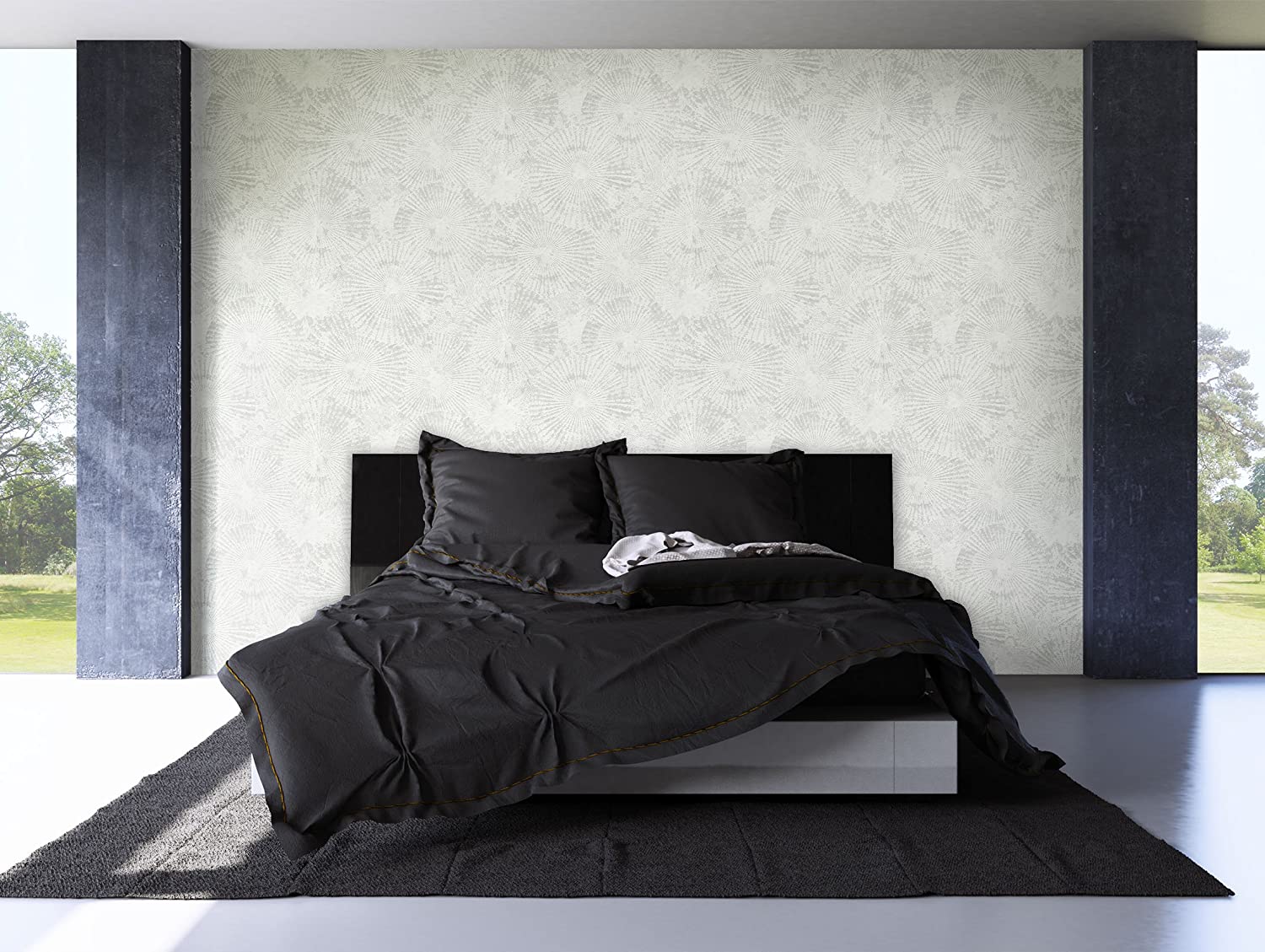 Newroom Wallpaper Grey Non-Woven Pattern Pattern Pattern Modern Elegant Design Look Includes Wallpaper Guide