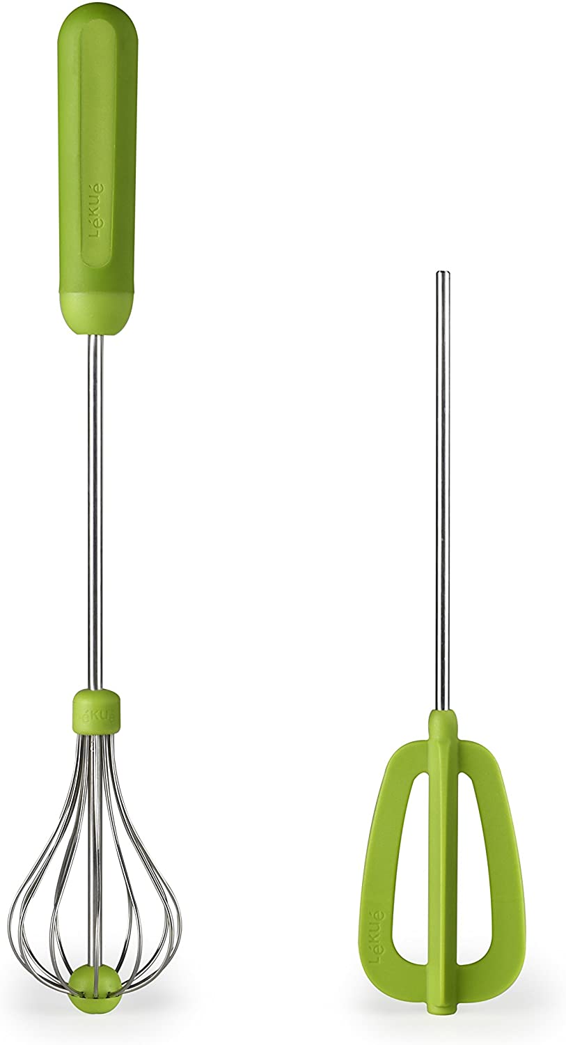 Lekue Lékué Whisk Set of 2 in Green, Silicone, 33 x 5.5 x 6 cm, 2 Units