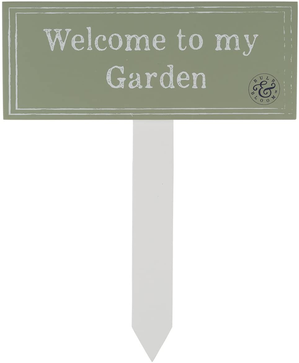 CREATIVE TOPS Welcome to My Garden Floor Sign, Wood, Multi-Colour, 0.5 x 25.5 x 20 cm