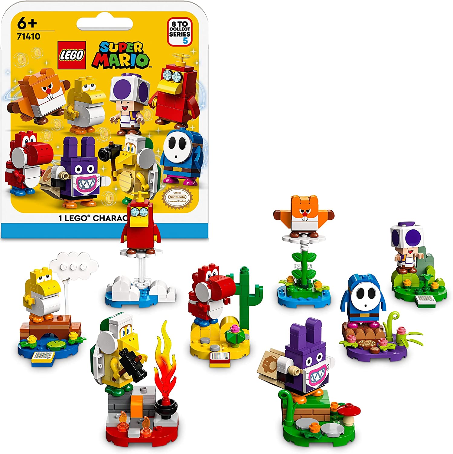 LEGO 71410 Super Mario Mario Characters Series 5, Collectable Toy Figures and Mystery Set with Stand (1 Random Model)