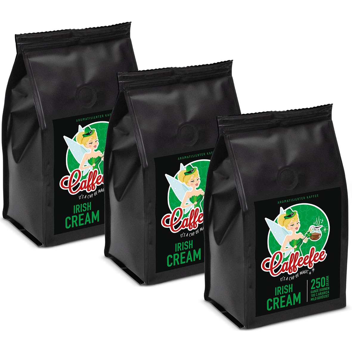 Caffeefee Irish Cream Beans 3 x 250g Flavored Roasted Coffee