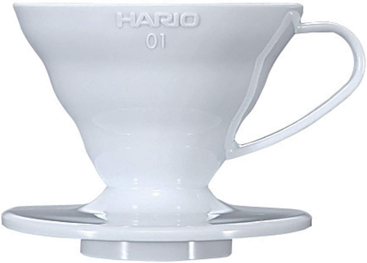 Hario VD-01W 1-Piece Plastic Coffee Dripper, White