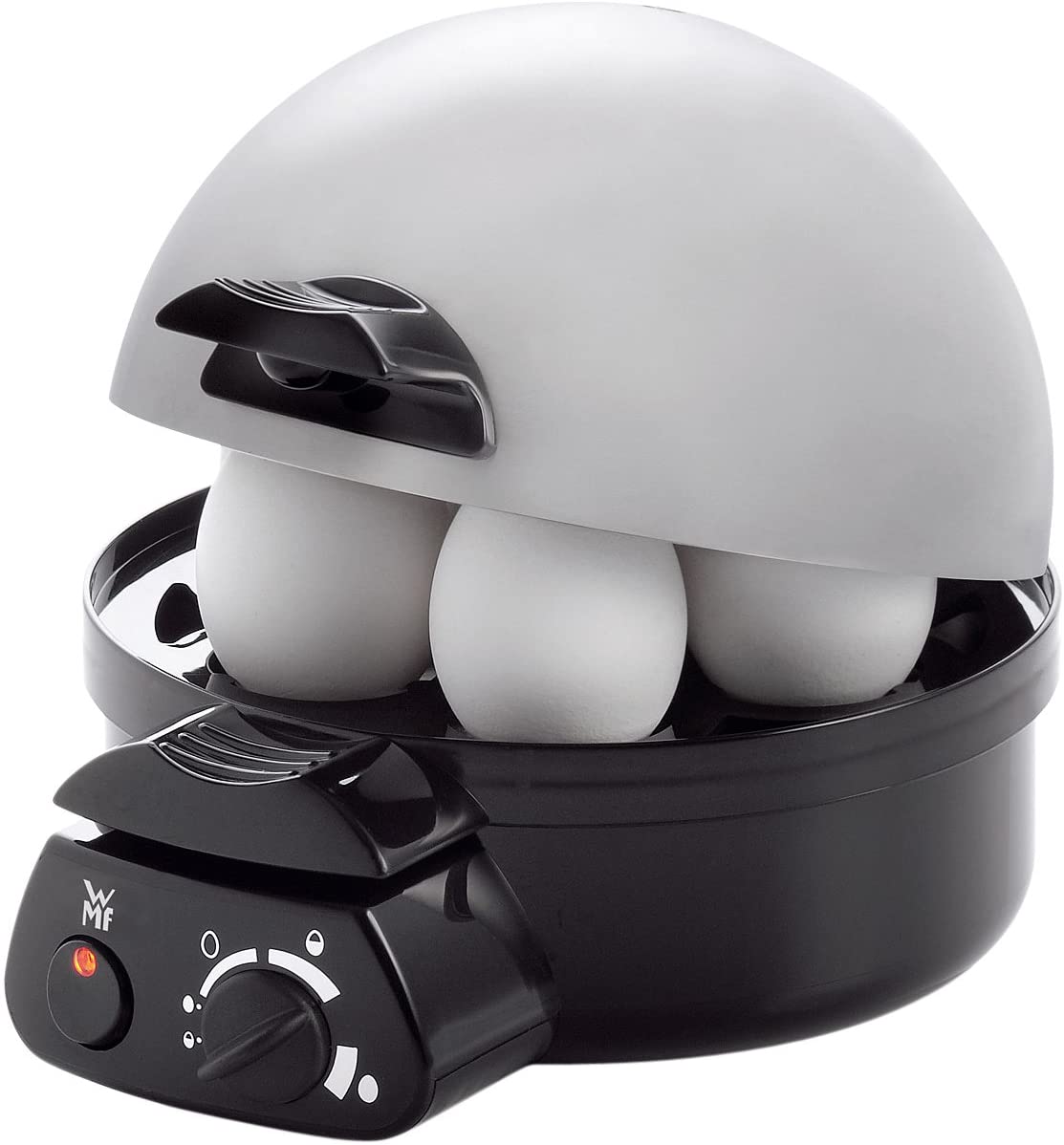 WMF Stelio Egg Cooker for up to 7 Eggs, 350 W, Hardness Adjustment, Cromargan Matte/Silver