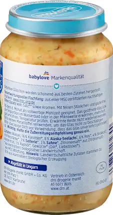 Creamed Vegetables with Rice and Pollock Menu from 8 months, 220 g