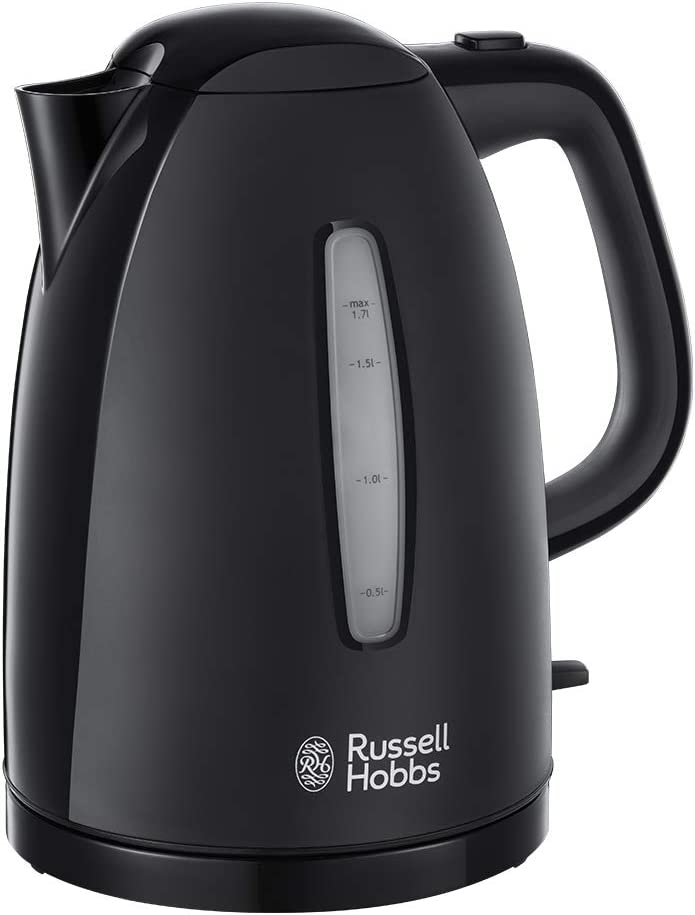 Russell Hobbs 21271 Textures 1.7L 3000kW Black Plastic Cordless Kettle {4008496855766}