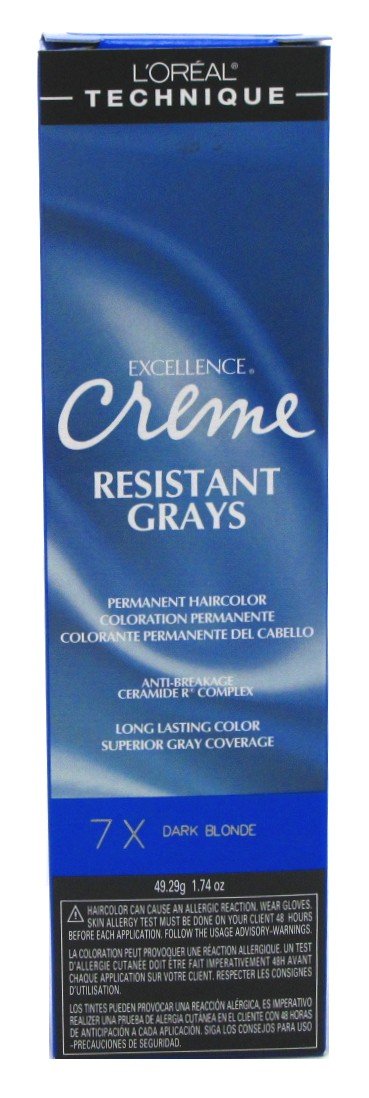 L'Oréal Paris L\'Oreal Excel Creme Resist #7X Dark Blonde 51 ml (Pack of 3) with Free Nail File (Hair Colour), ‎dark