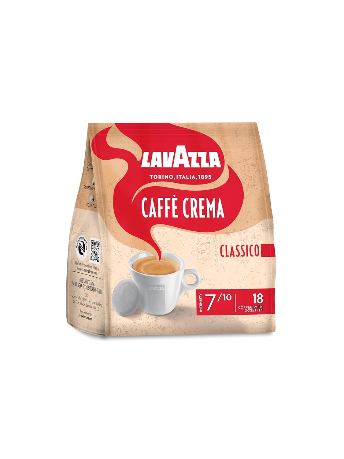 Lavazza Coffee Pads - Classico - 180 Pads - Pack of 10 (10 x 125 g)