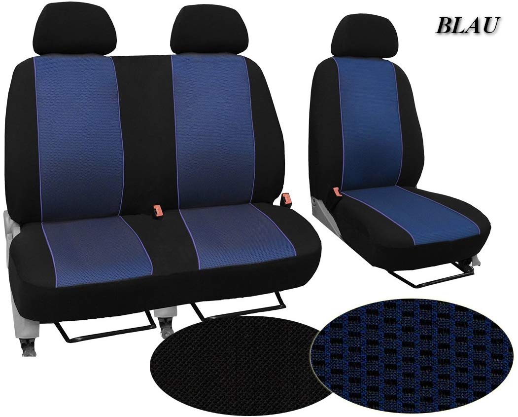 Talento Custom Car Seat Covers 1 + 2 PLASTIC Art Design Vip., blue