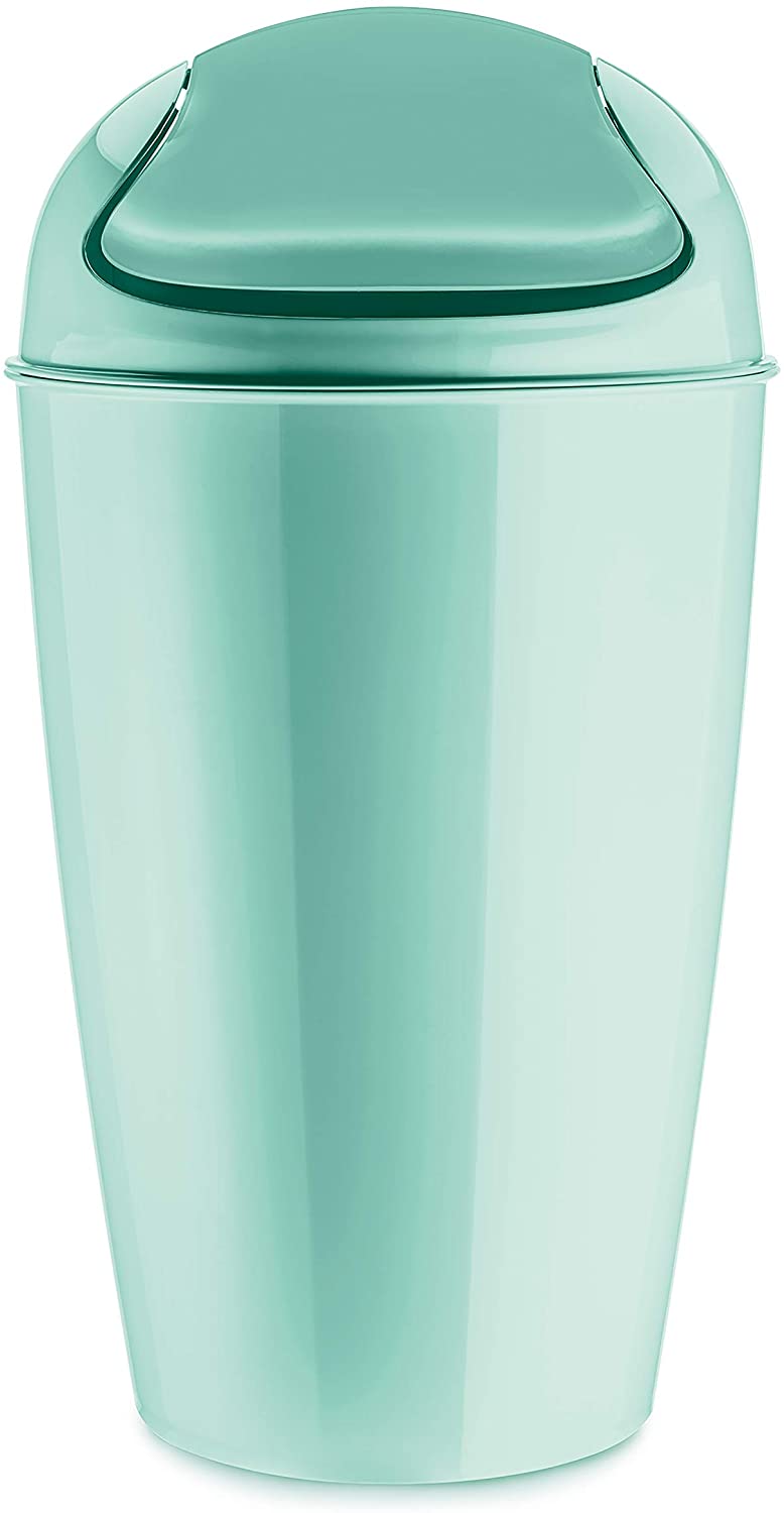 Koziol 5773667 Del Xl Swing Top Bin 30 L Plastic Turquoise