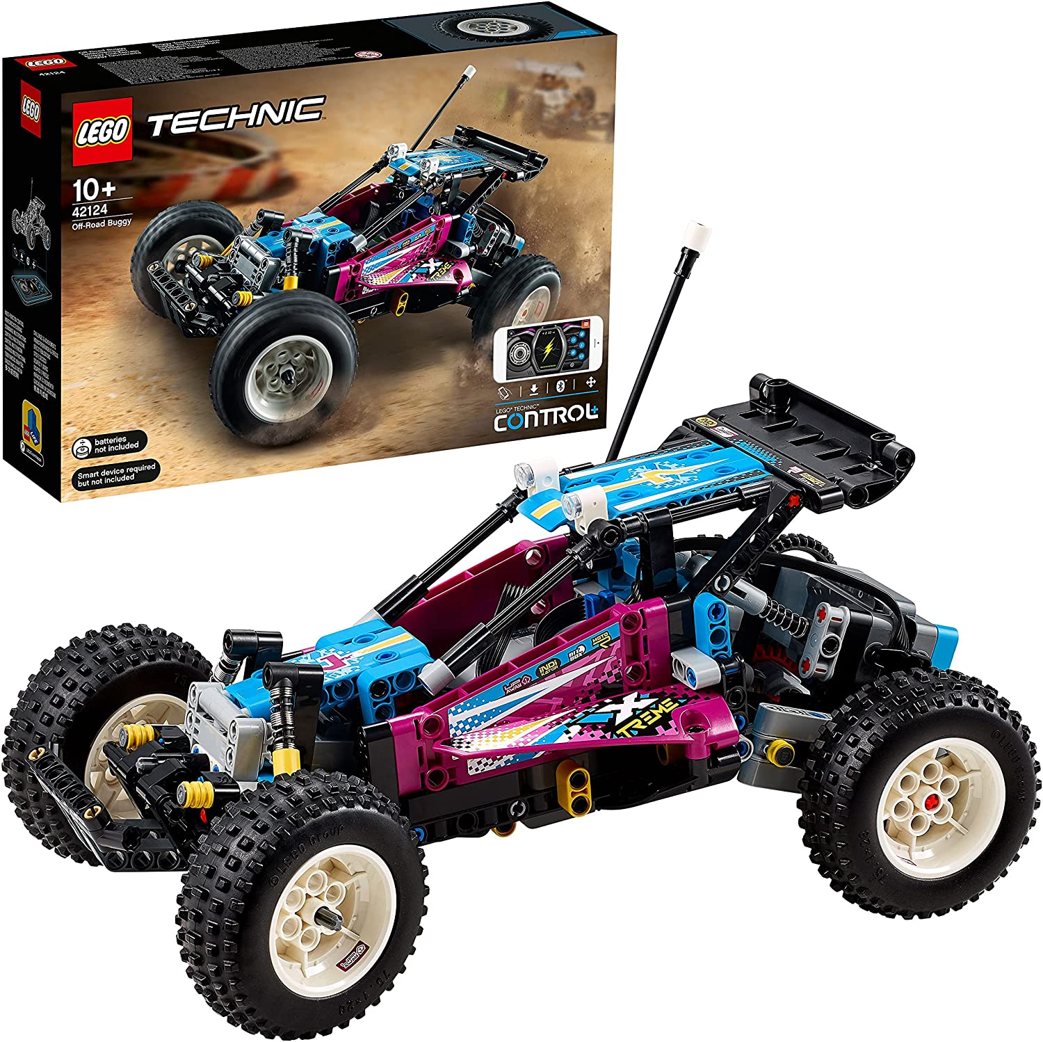 LEGO 42124 Technic Off-Road Vehicle Buggy Control+ App-Controlled Retro Rac