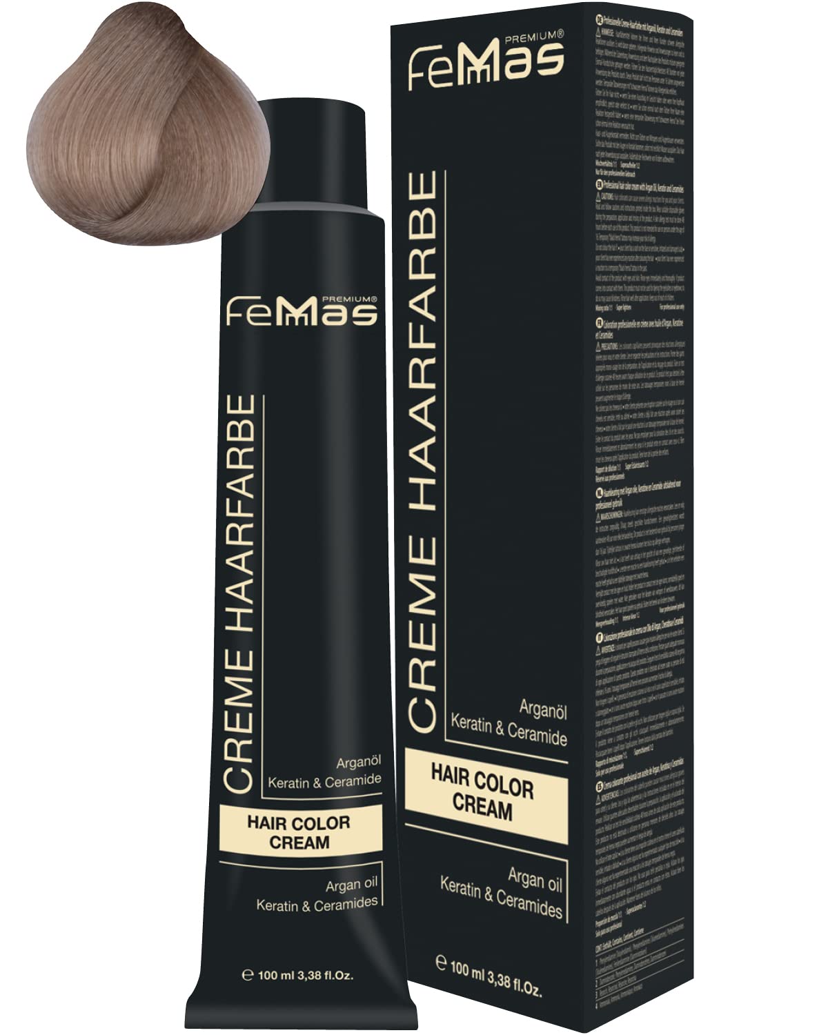Femmas Hair Colour Cream, 100 ml Hair Colour with Argan Oil, Keratin & Ceramide (Light Blonde Lime 10.13), 10.13 ‎light