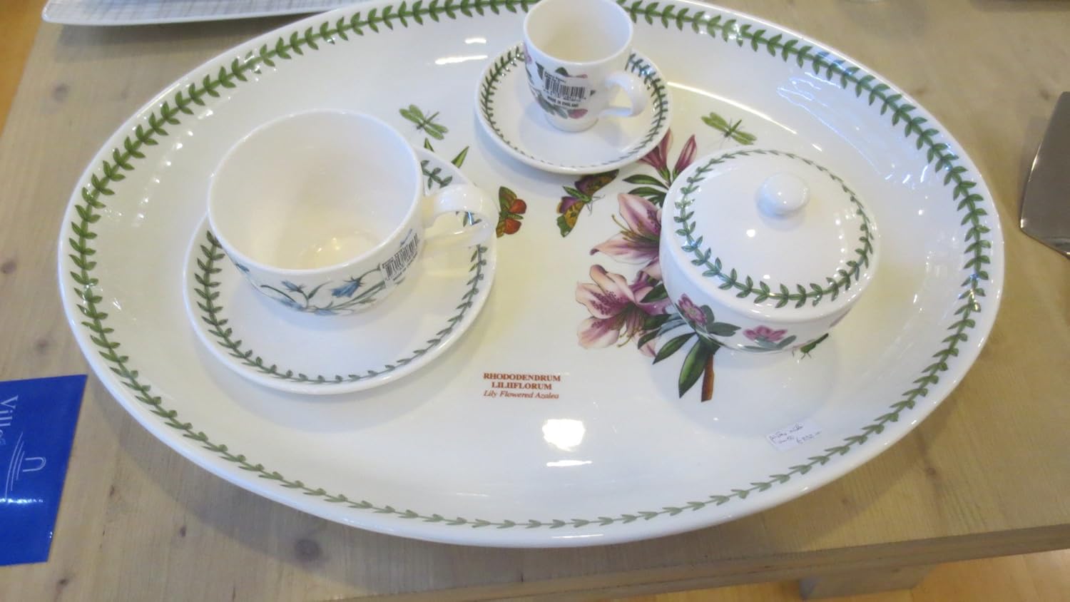 PortrMEIRION BOTANIC GARDEN Set of 10 (Porcelain Tray, 51 m, Sugar, 2 Cups, 6 Espresso Cups