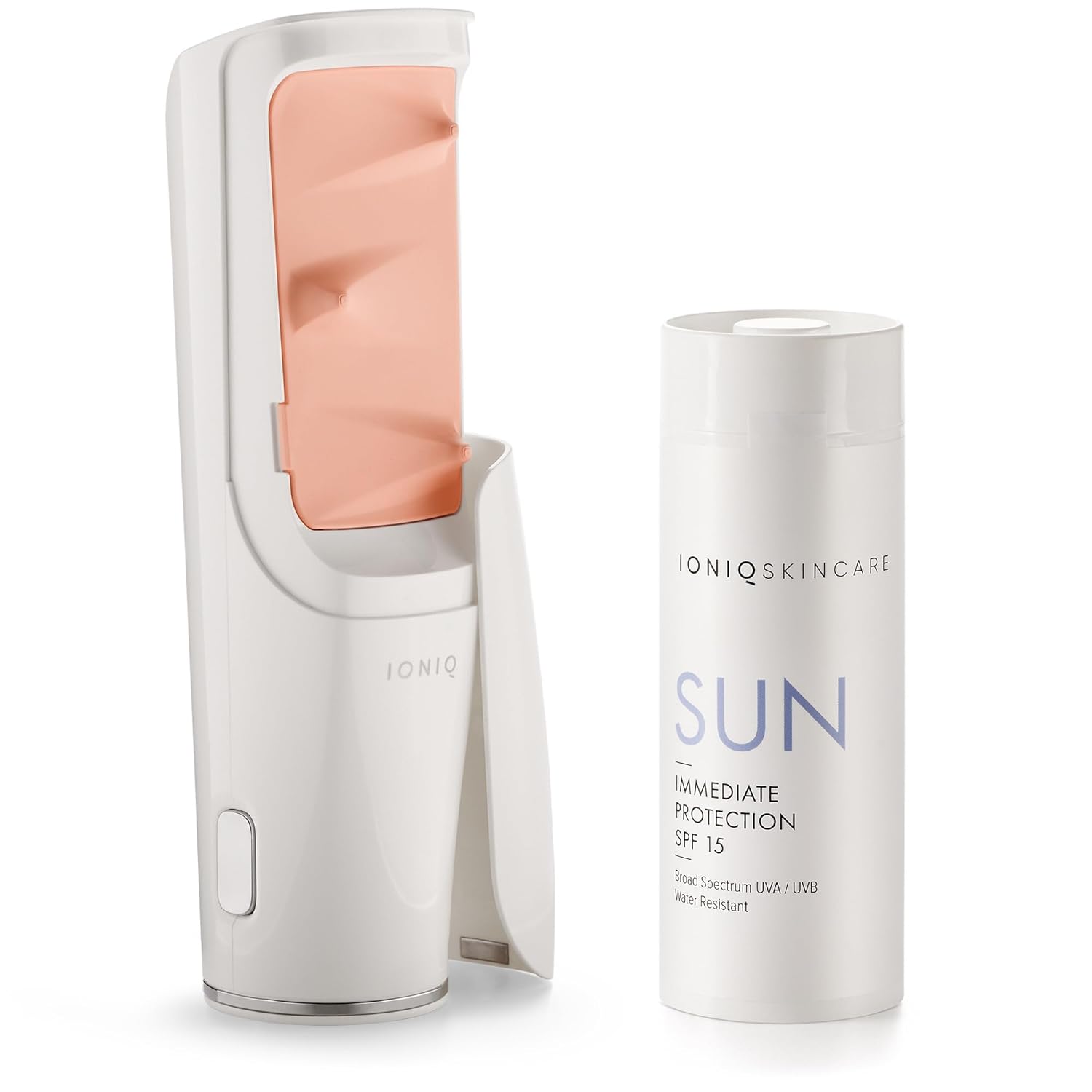 IONIQ Skincare Sun Spray Starter Kit with Ioniq One ​​Sprayer + Sun SPF 15 Cartridge - Reliable Sun Protection in Less than 60 Seconds - Vegan & Transparent