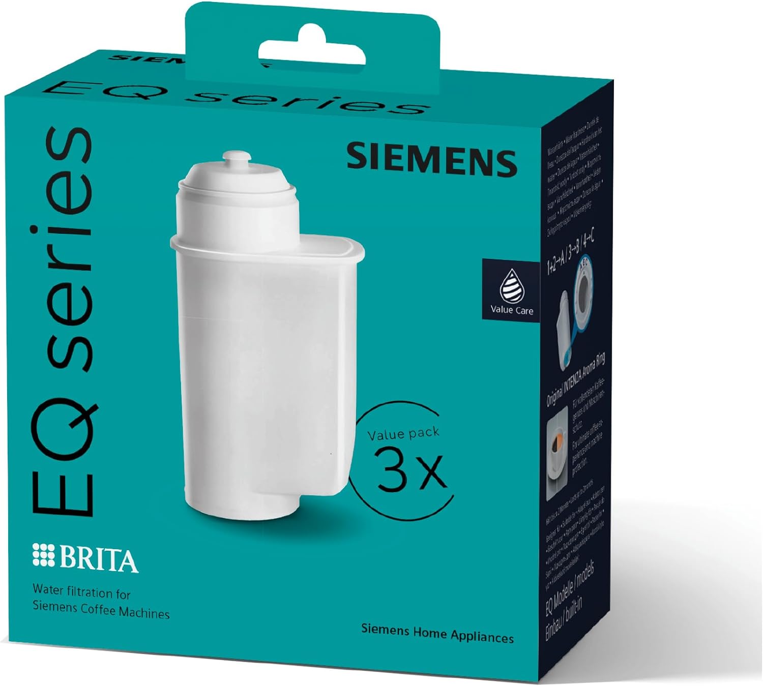 Siemens Brita Intenza Water Filter TZ70033A, Reduces Limescale Content of Water, Reduces Taste-Disturbing Substances, for Fully Automatic Coffee Machines of the EQ Series & Fully Automatic Automatic
