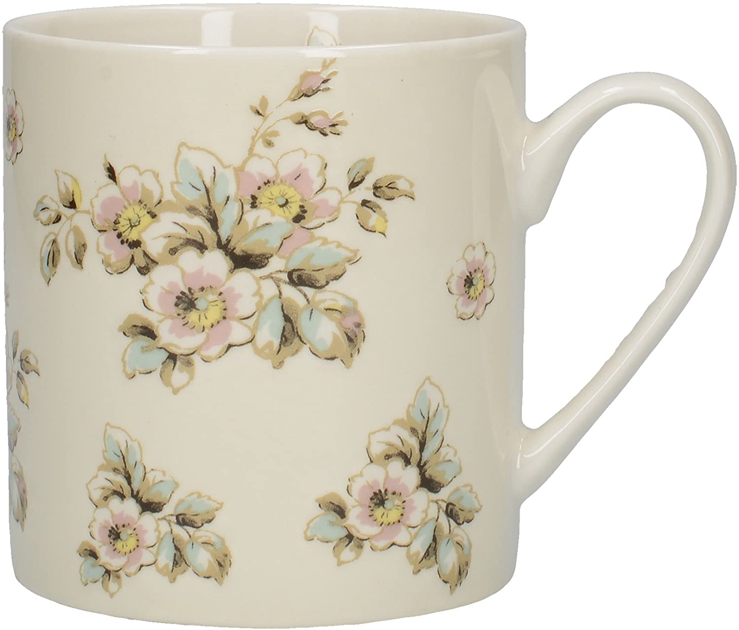 Katie Alice Cottage Flower Fine China Mug, Pink with Floral Spots 330 ml (11.6 fl oz)