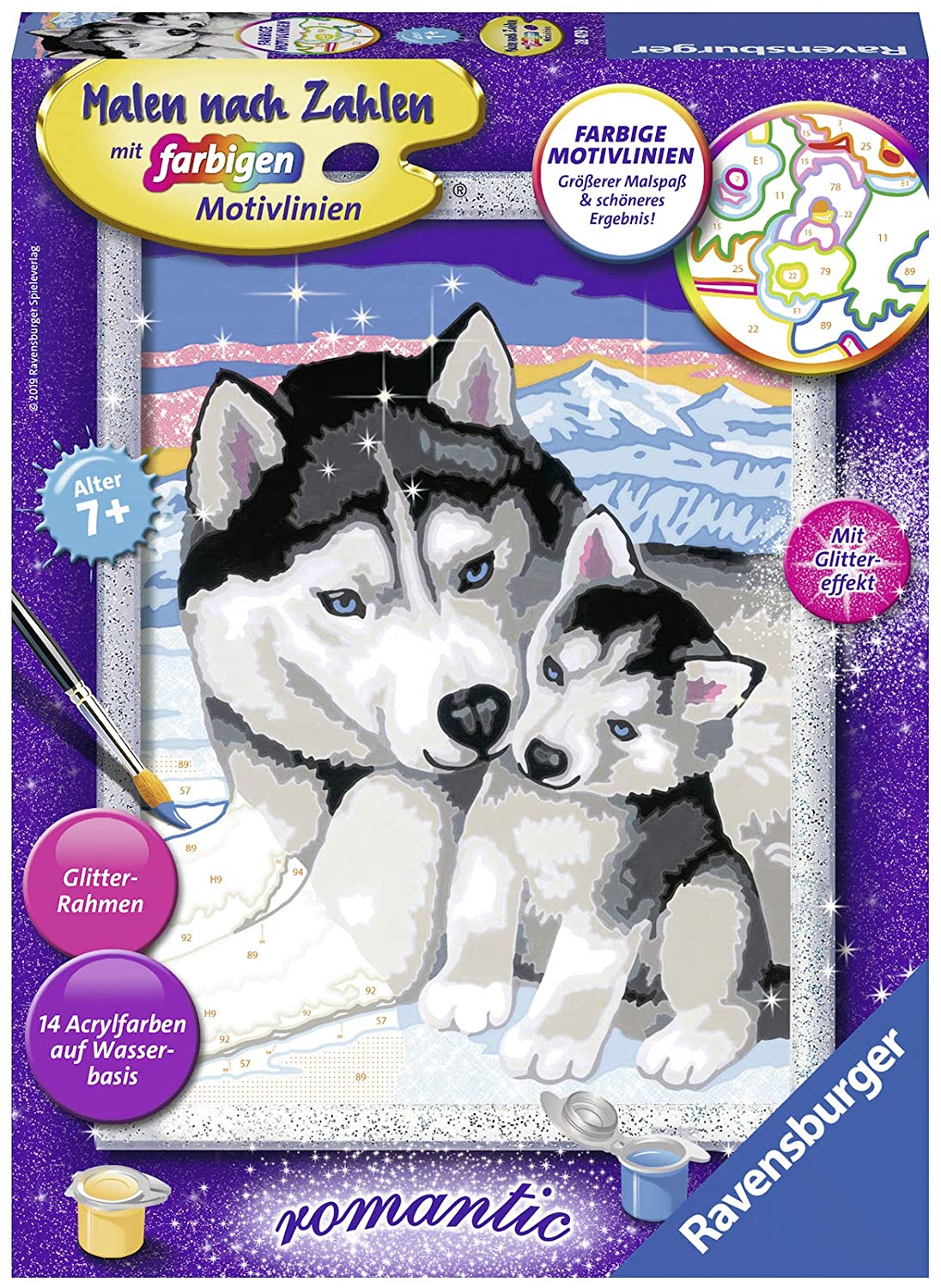 Ravensburger Paint By Numbers, Husky Kiss, -