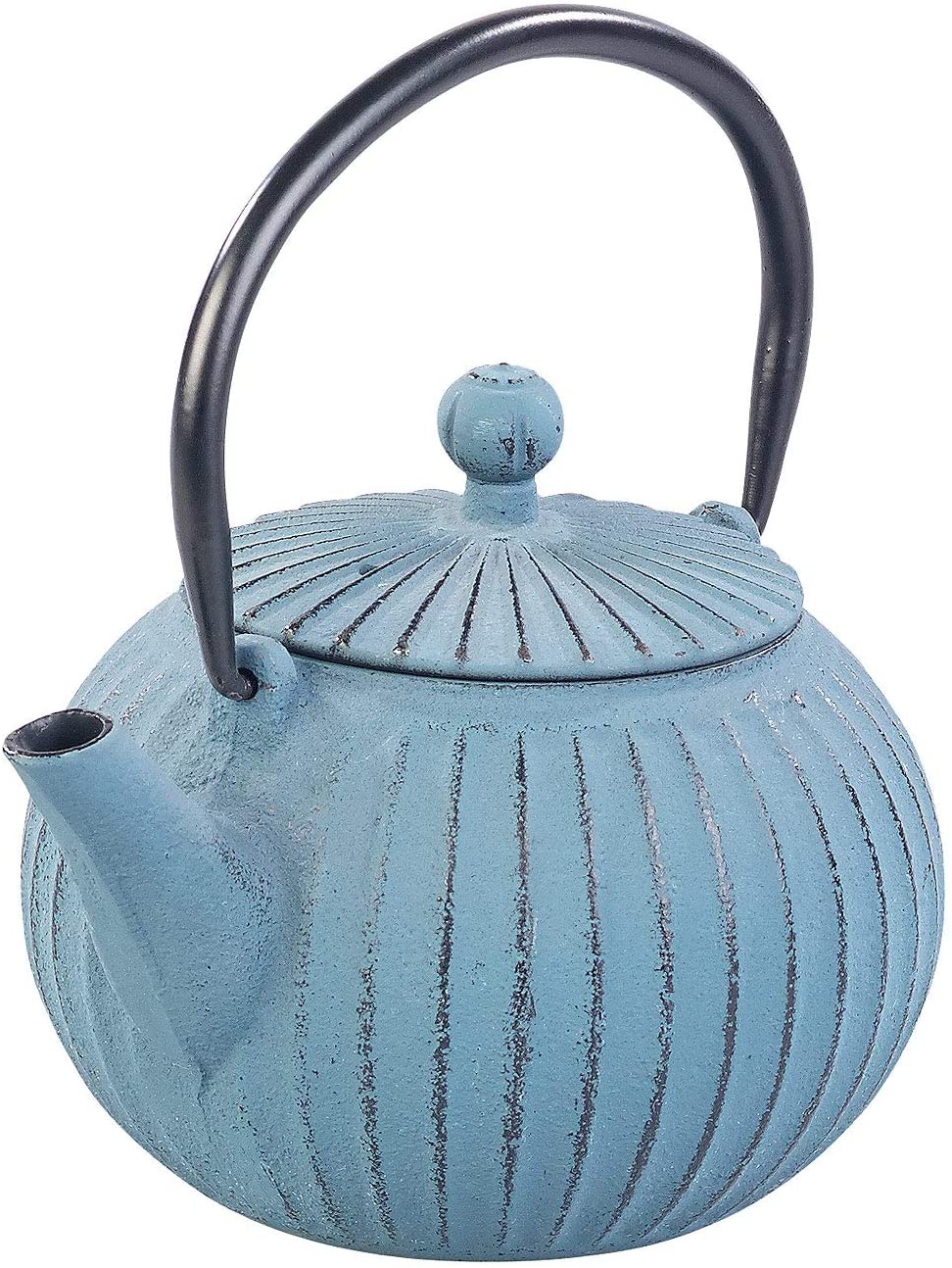 Rosenstein & Söhne Asian Cast Iron Teapot with Stainless Steel Strainer 0.5L Blue