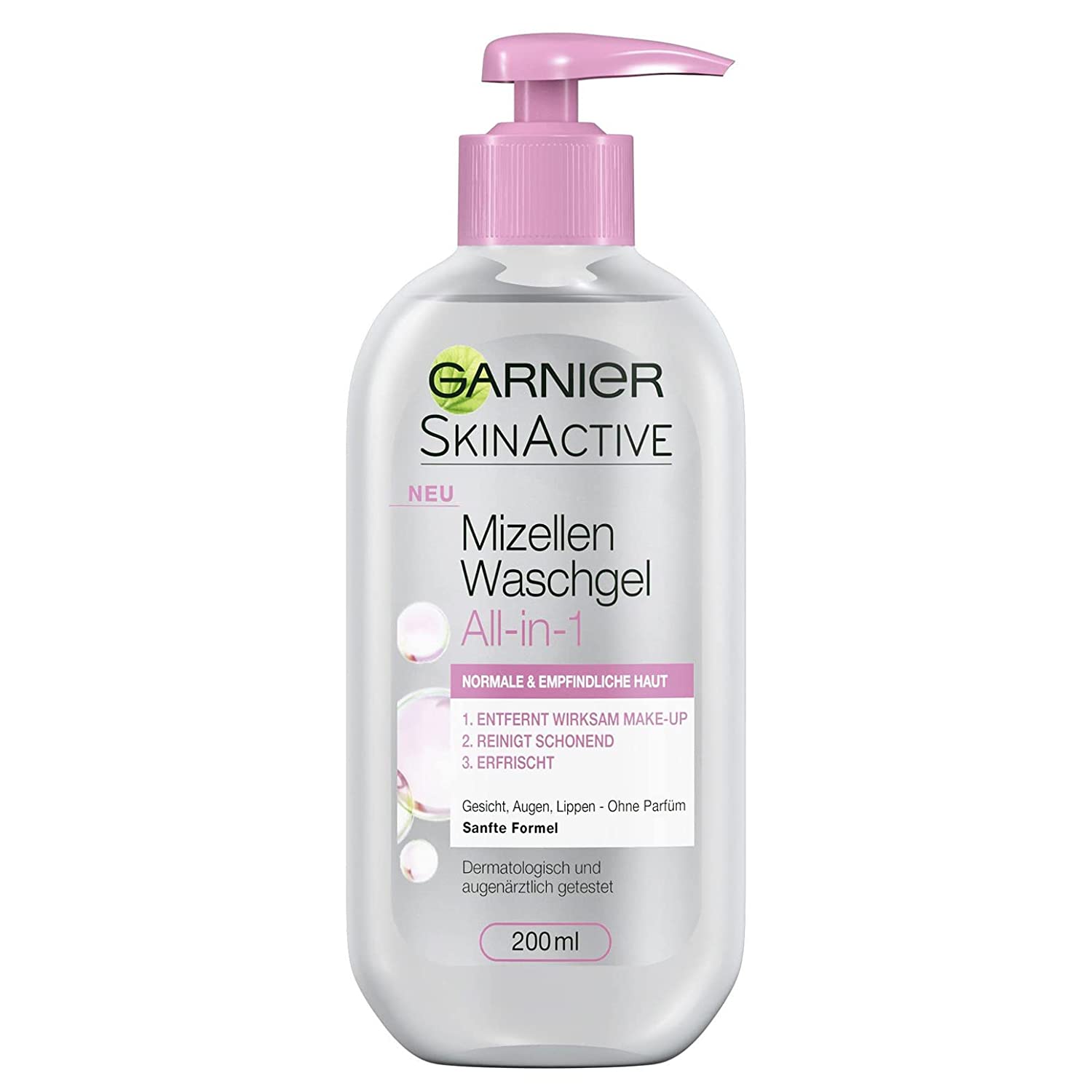 Garnier Micelles Wash Gel All-in-1 Normal and Sensitive Skin Pack of 6 x 200 ml