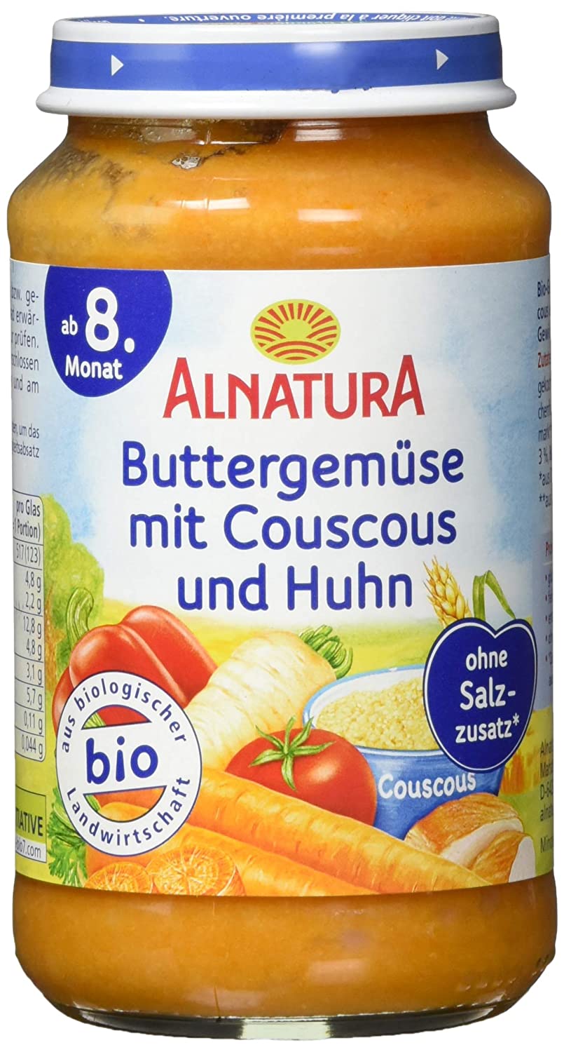 Alnatura Bio Juniormenü, Butttergemüse, Couscous & Huhn, 220g