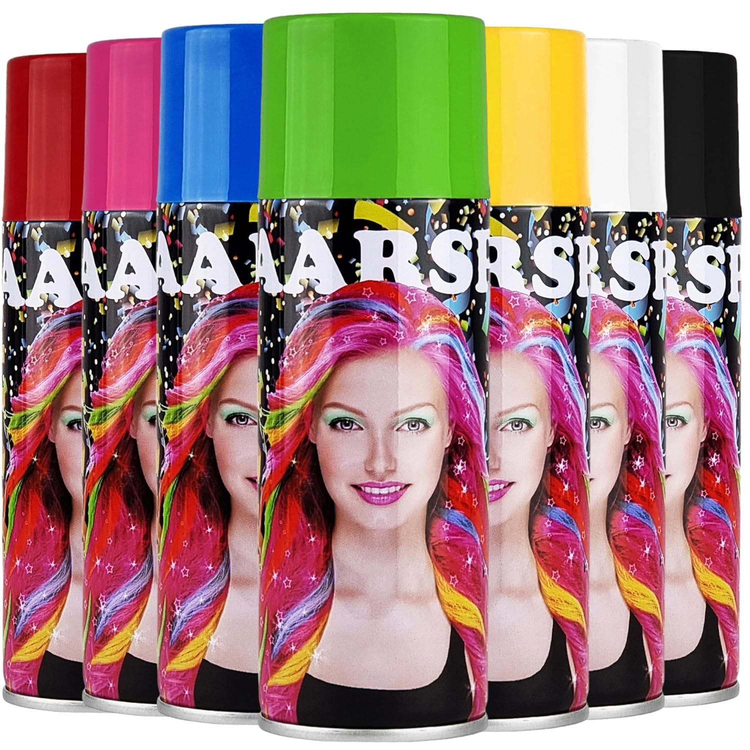 Colored Hair Spray for ColoURFUL Hair - 250 ml - in 7 Different Colors - Washes Out - Great Hair Color for Cosplay Halloween or Carnival - Pink