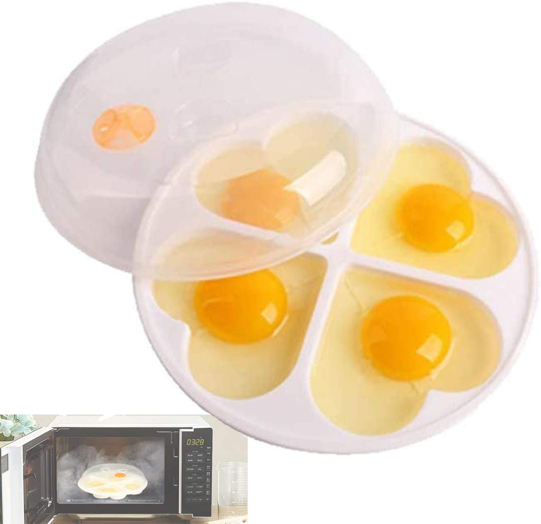 TUSNAKE Microwave Egg Boiler, Egg Boiler Mould Eggs Steamer Kettle Kitchen Cooking Tool For Up To 4 Eggs