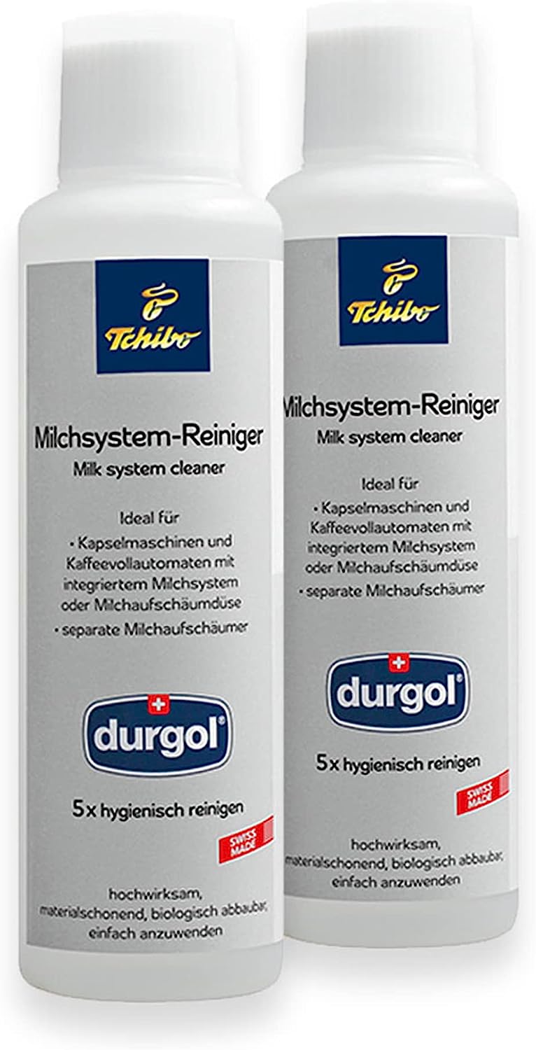 Tchibo Durgol Milk System Cleaner 2 x 250 ml (Ideal for Capsule Machines and Fully Automatic Machines)