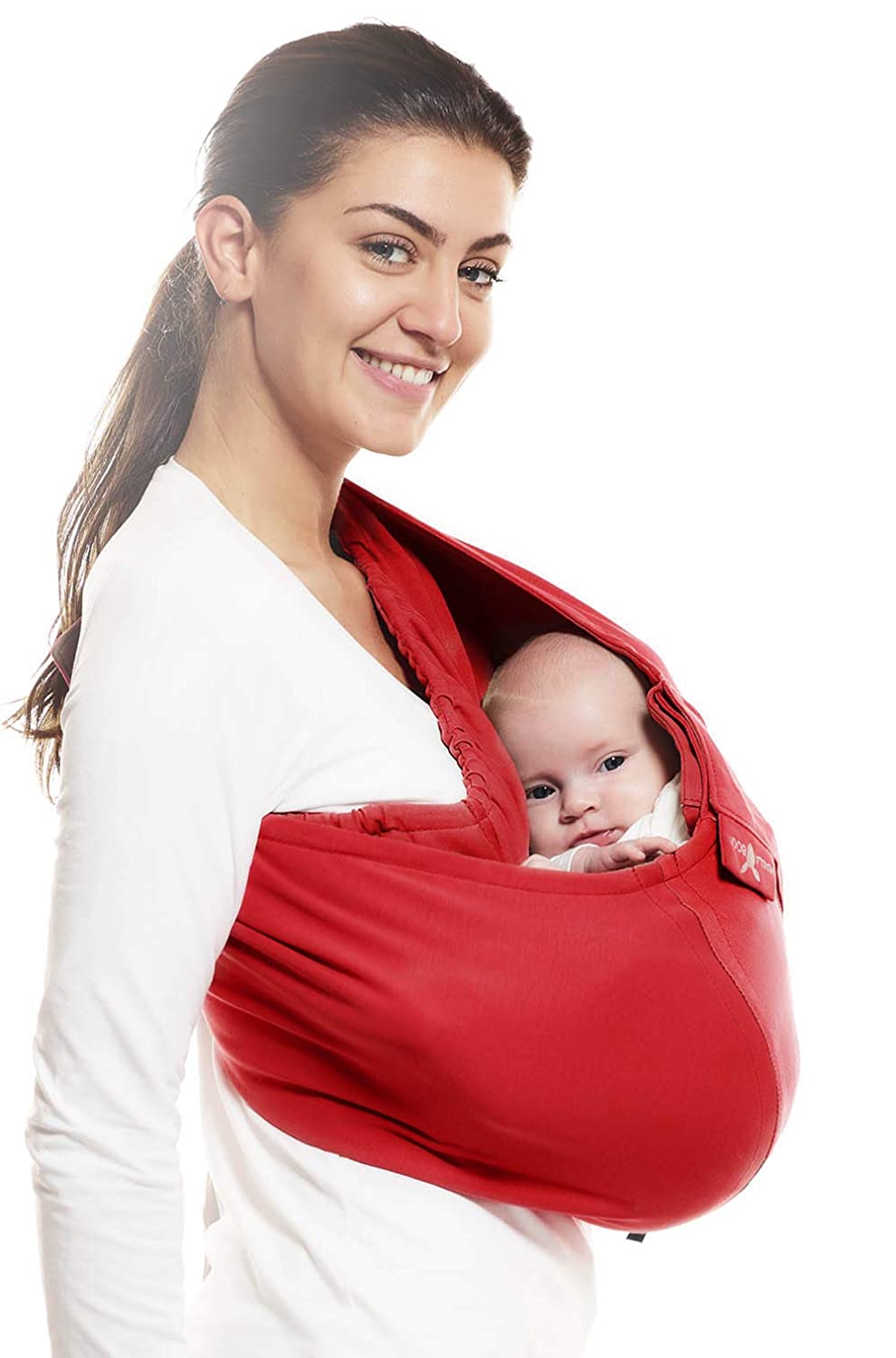 Wallaboo Baby Carrier Sling Connection 100% Cotton Fits Your Baby\'s Shape red