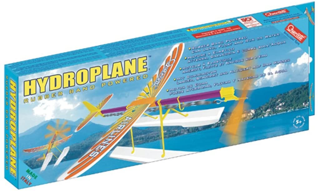 Quercetti 38 Cm Hydro Plane Wing Span Rubber Powered Seap Lane With Removab