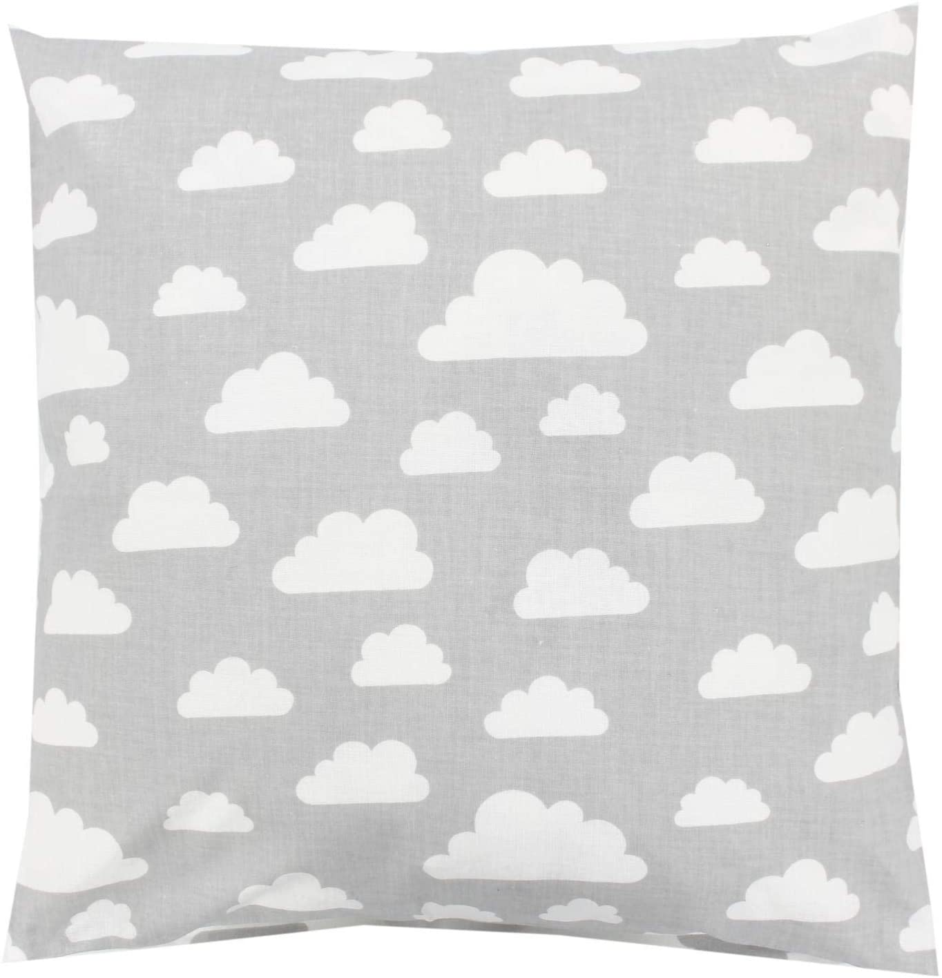 Tuptam Childrens Cushion Cover, Decorative, Patterned, Clouds, Grey/White,