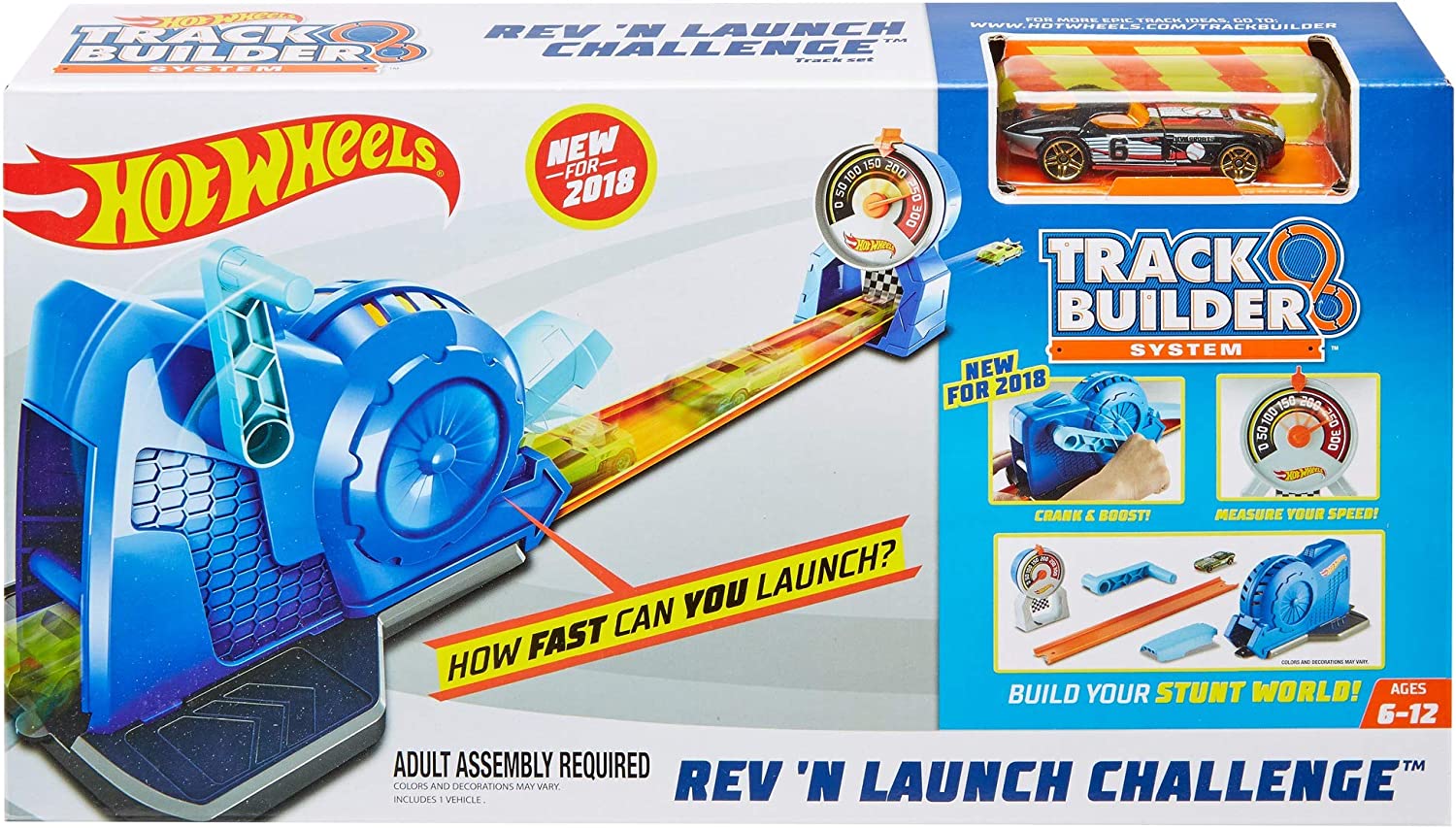 Hot Wheels FLL02 Track Builder Turbo Starter Including 1 Toy Car Toy from 6 Years Multi-Coloured