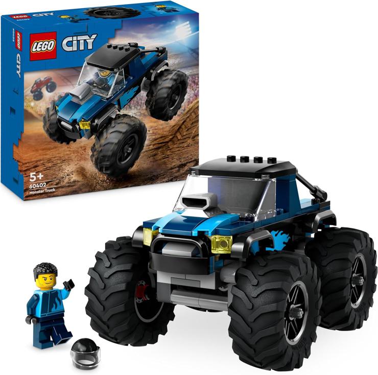LEGO City Blue Monster Truck, Off-Road Car Toy, Vehicle Set with Racer Mini Figure, Imaginative Racing Car Toy, Funny Gift for Boys and Girls from 5 Years 60402