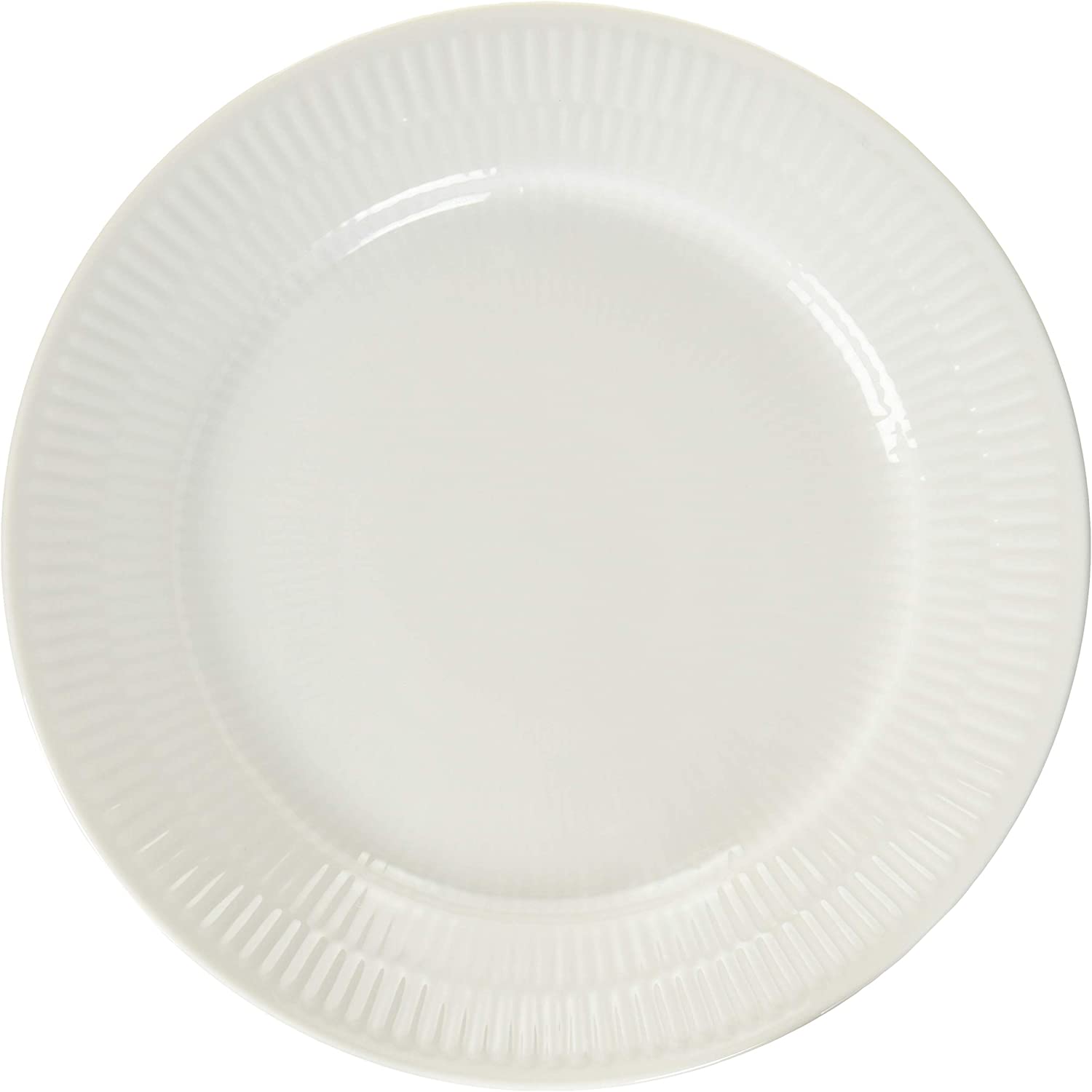 Royal Copenhagen White Tea Plate with Rim Ribbed (19 cm)