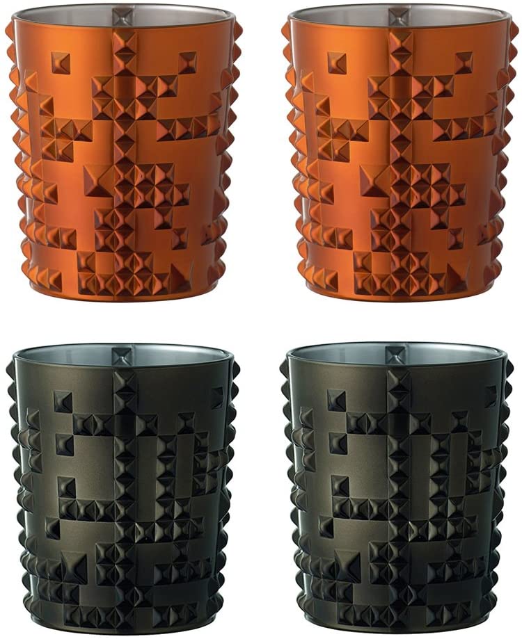 Spiegelau & Nachtmann Nachtmann 100053 & 100054 Punk Whiskey Tumbler Gun Metal & Copper (Pack of 4)