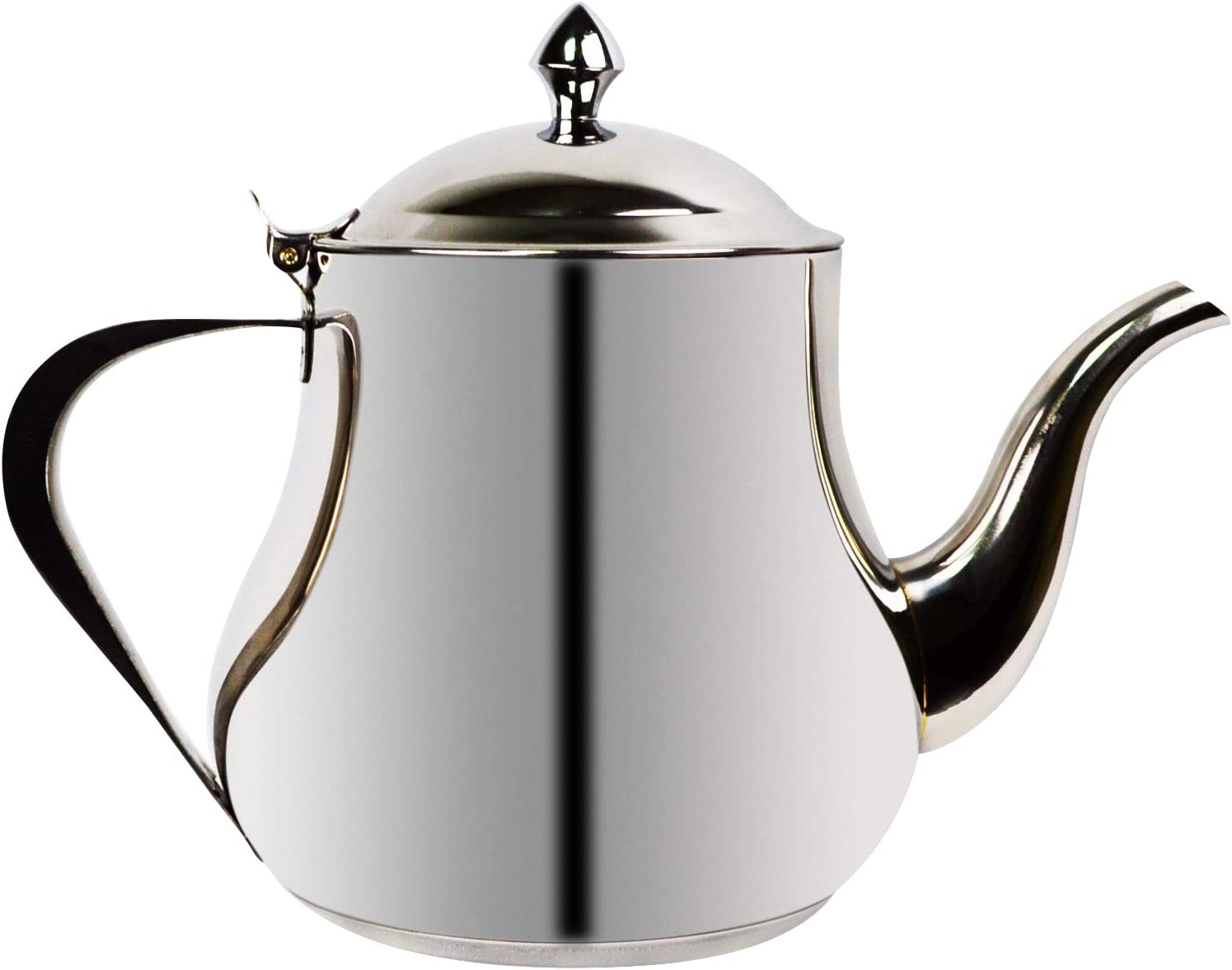 Ramadan24 Stainless Steel Teapot with Induction | Moroccan Arabic Design | with Lid Tea Filter Spout & Handles | 3-in-1 Also as Coffee Pot, Kettle (1.3 Litres)