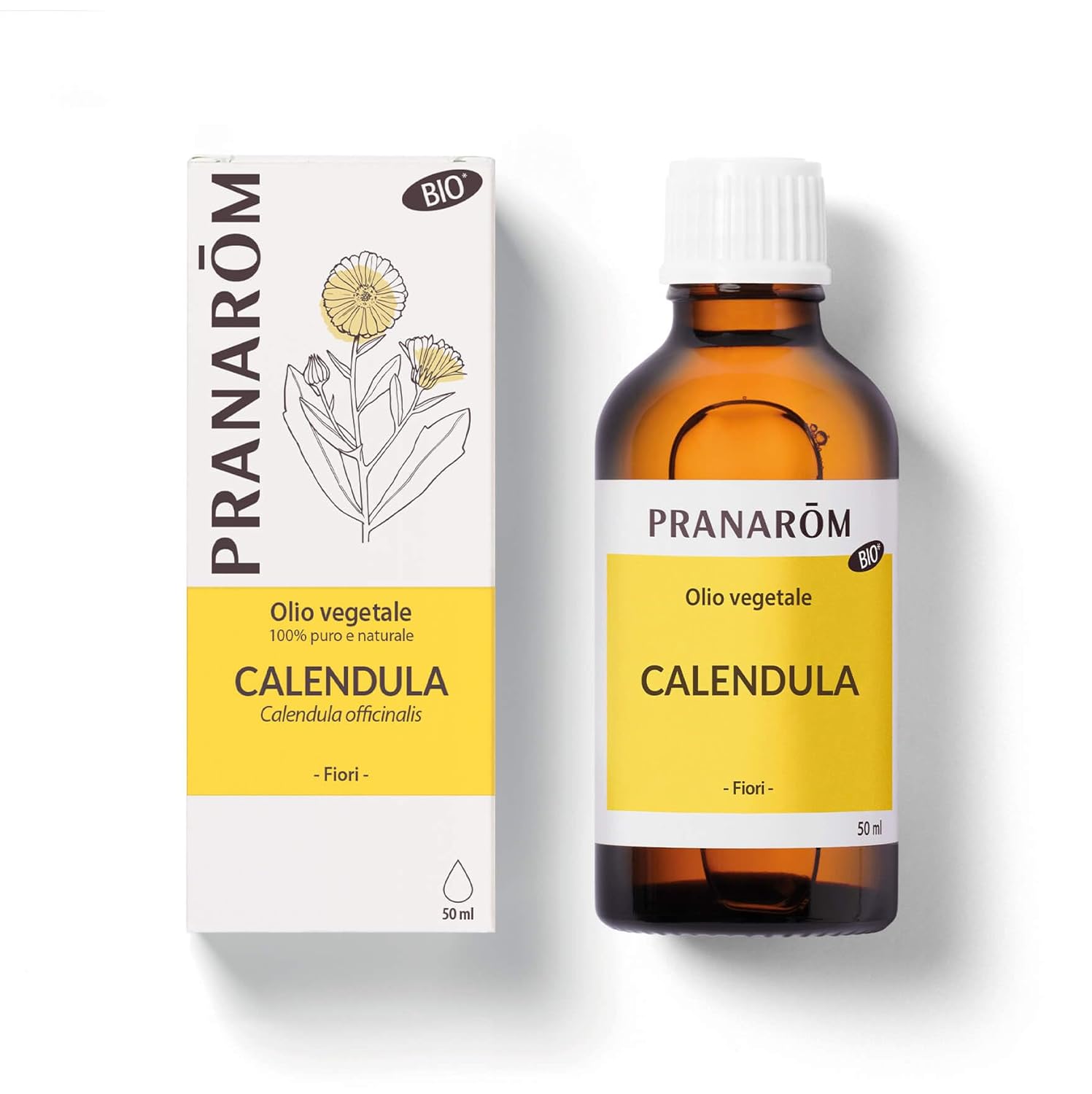 Pranarôm Calendulaöl - Bio - beruhigend und entzündungshemmend - für empfindliche und empfindliche Haut - 100% natürlich - 50 ml