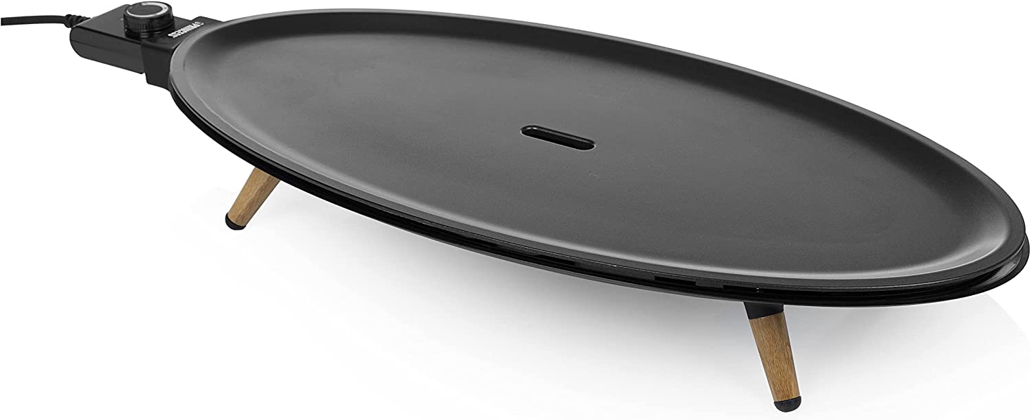 Princess Elypse Pure Raclette 103200 Table Grill Oval 60 x 30 cm Cooking Surface 1.8 m Cable Length 2000 Watt Adjustable Thermostat