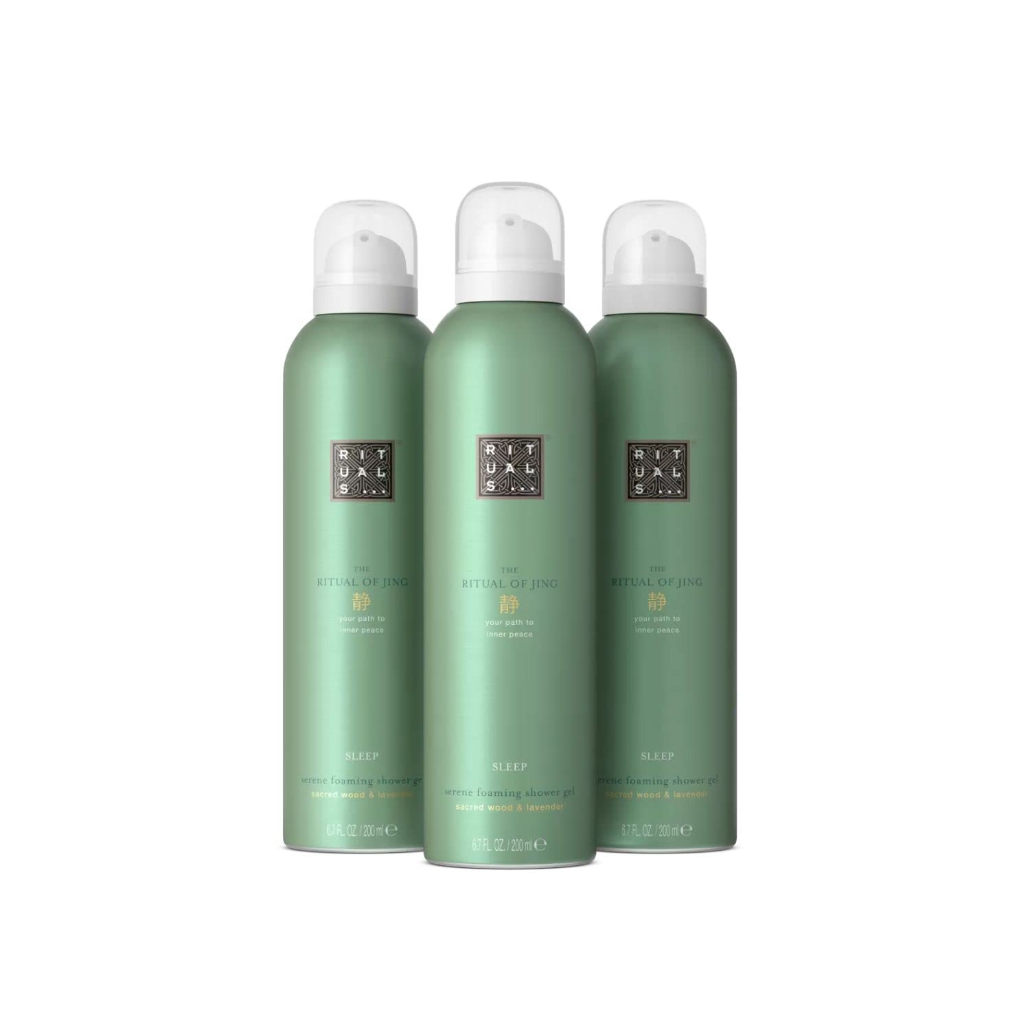 RITUALS The Ritual of Jing Value Pack of 3 Shower Foams - Sleep - Shower Gel with Sandalwood and Lavender - Relaxing and Soothing Fragrance - Value Pack 3 x 200ml