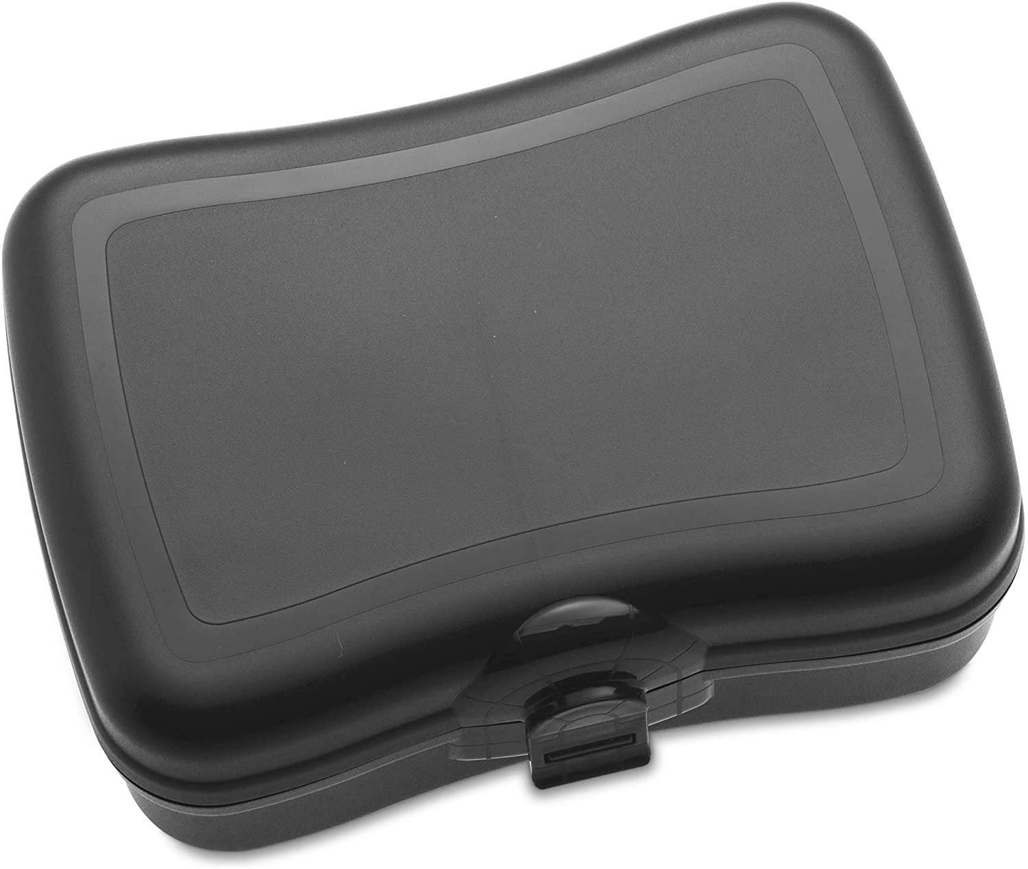 koziol 3081526 Basic Lunch Box, Plastic, Black, 12.2 x 16.8 x 6.6 cm