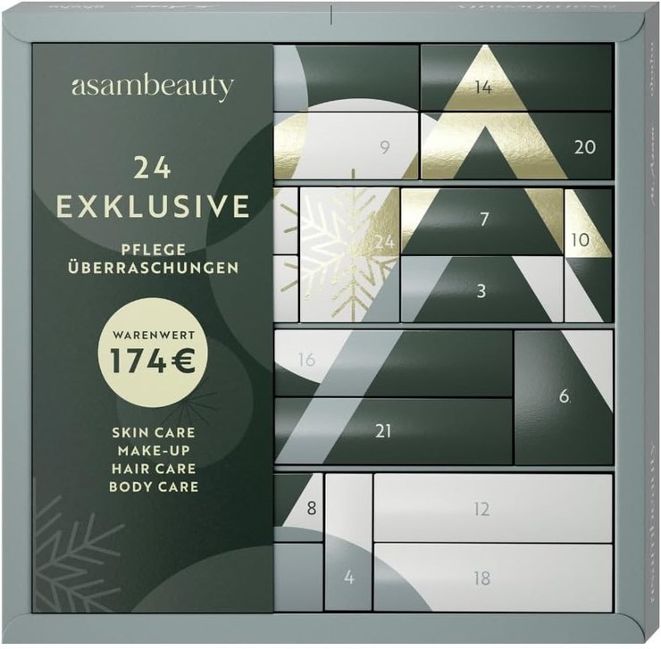 ASAM Women Advent Calendar 2024 Women Beauty Cosmetics 24 Gifts Women Women Ladies Girls Including Calirfornia Wave Women's Fragrance