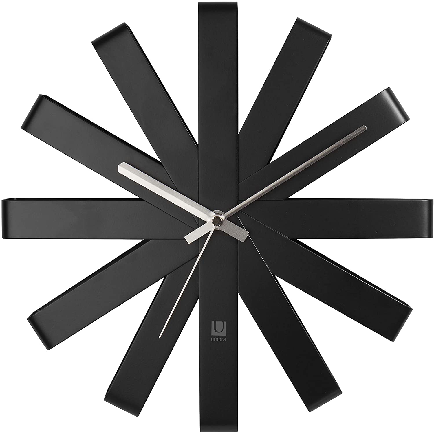 Umbra 118070-590 Ribbon Wall Clock, Stainless Steel, Diameter 30 cm, Nickel
